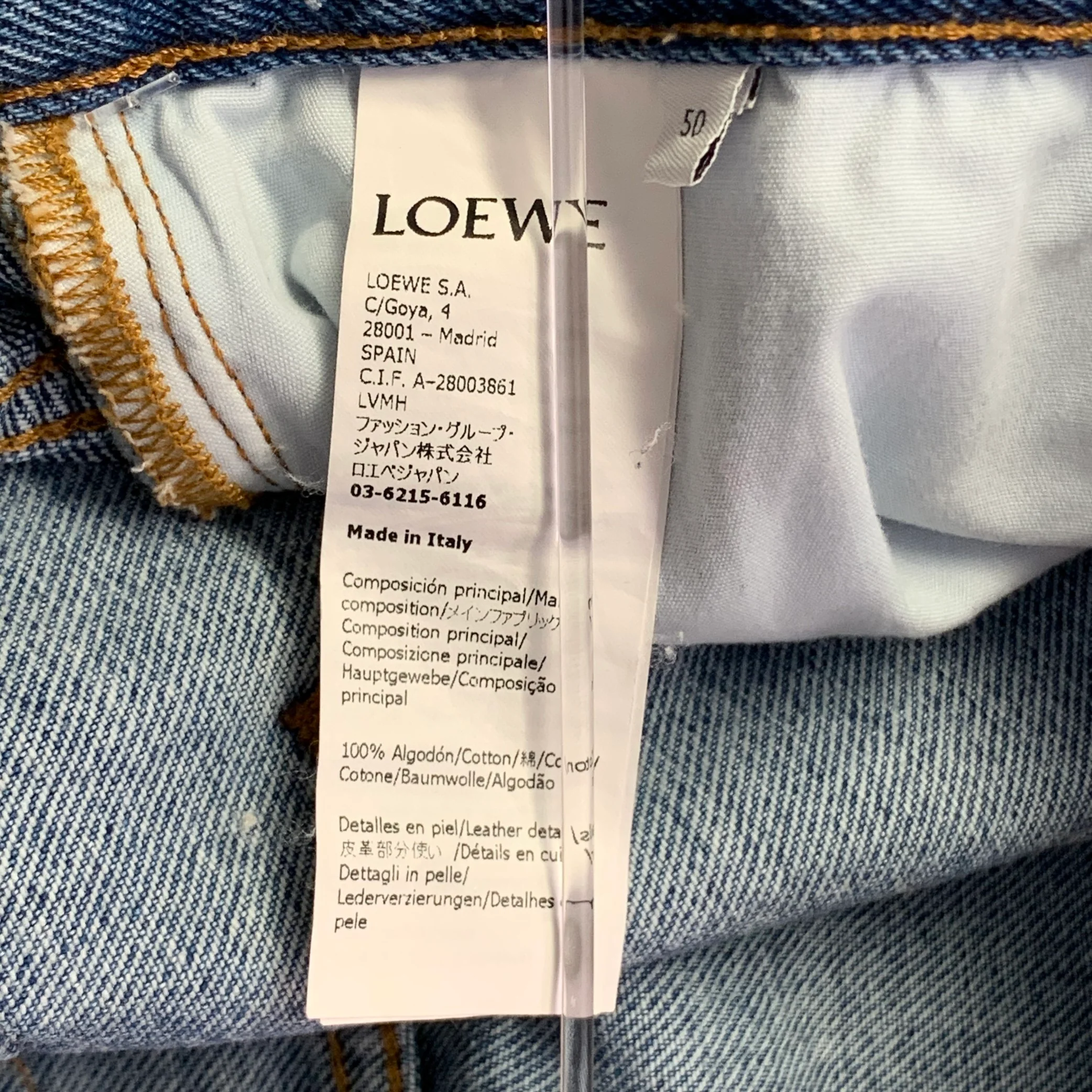 LOEWE x PAULA'S IBIZA Size 34 Blue Pink Green Dip Dyed Denim Twill Straight Jeans - Image 5