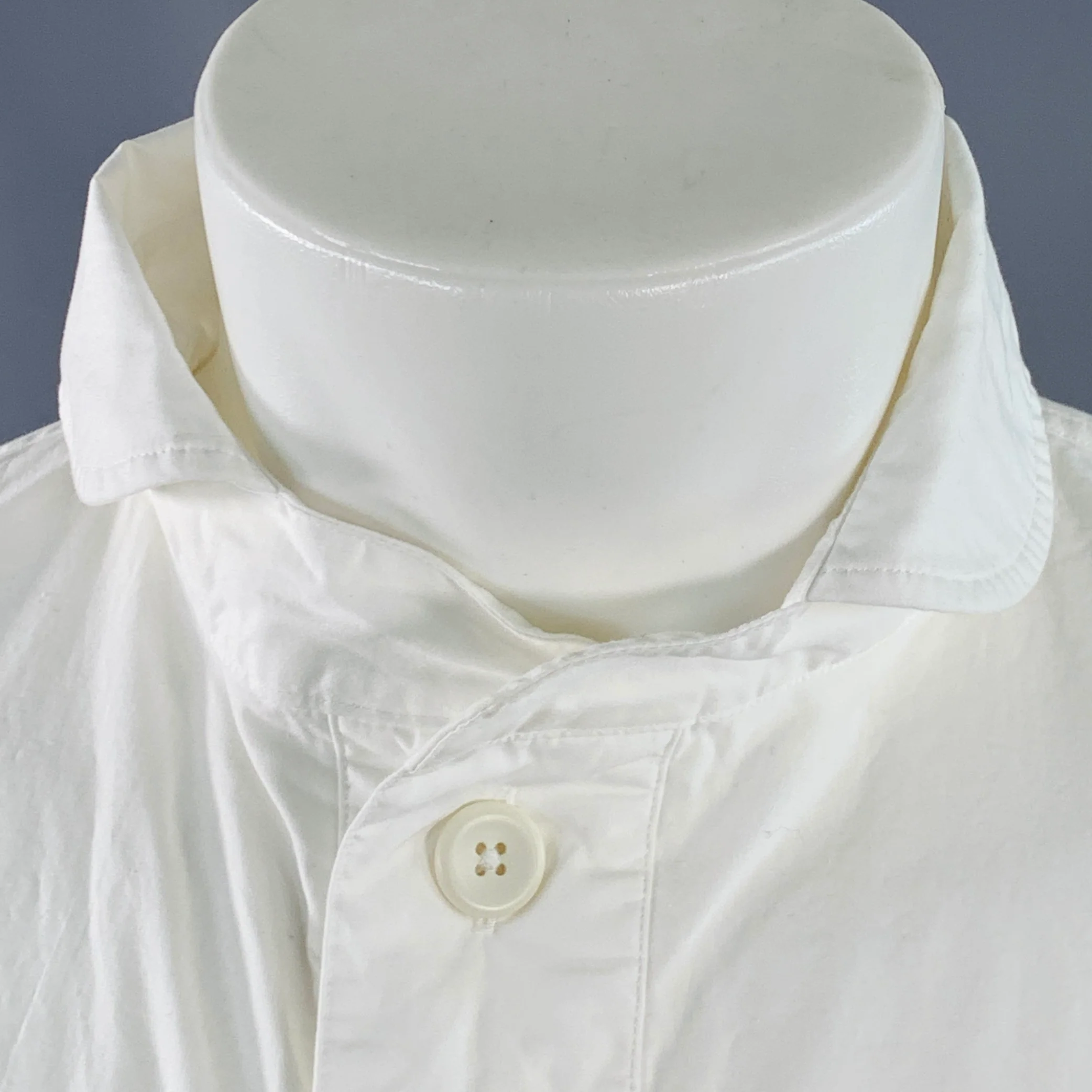 LOLO LIKE Size M White Cotton Club Collar Pullover - Image 2