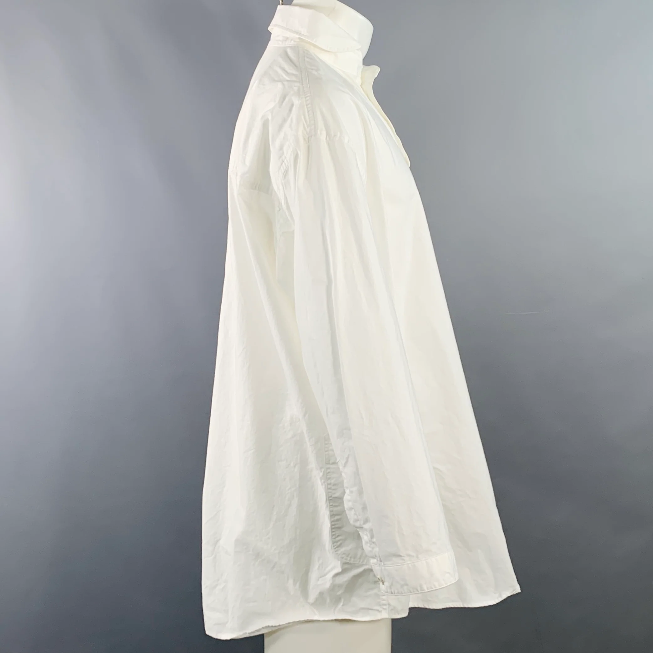 LOLO LIKE Size M White Cotton Club Collar Pullover - Image 3