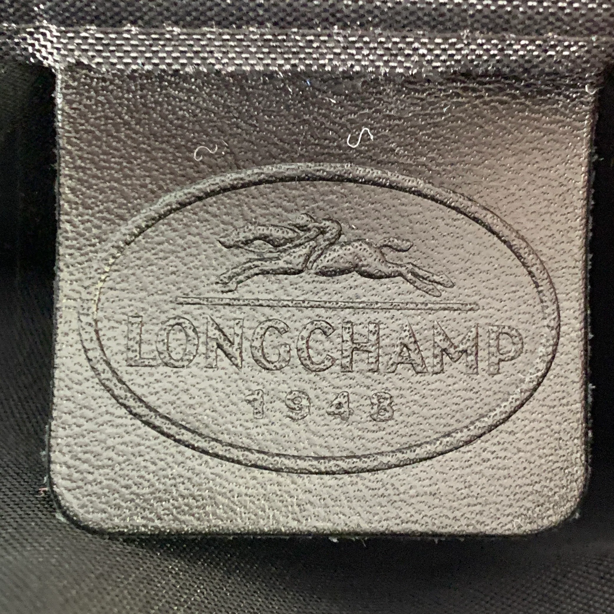 LONGCHAMP Black Canvas Faux Leather Shoulder Handbag - Image 7