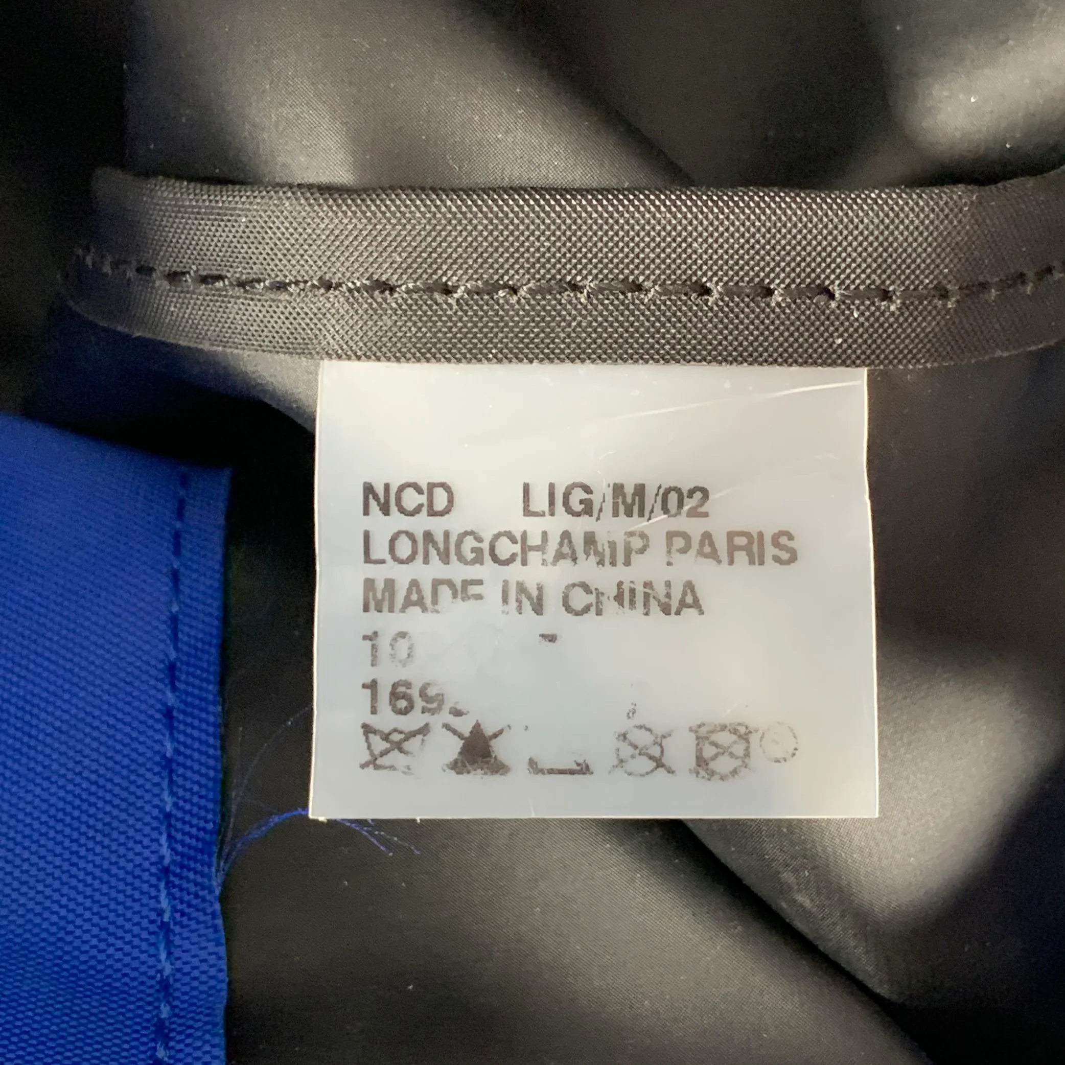 LONGCHAMP Blue Brown Mixed Materials Nylon Leather Backpack Handbag - Image 7