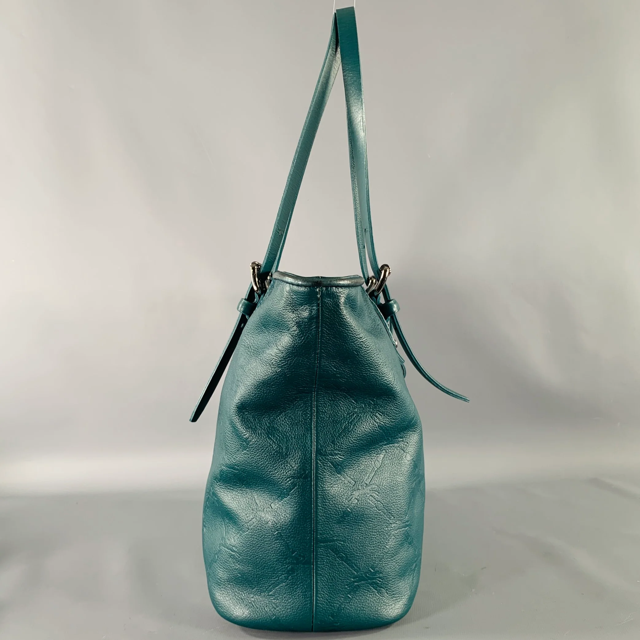 LONGCHAMP Green Embossed Tote Handbag - Image 4
