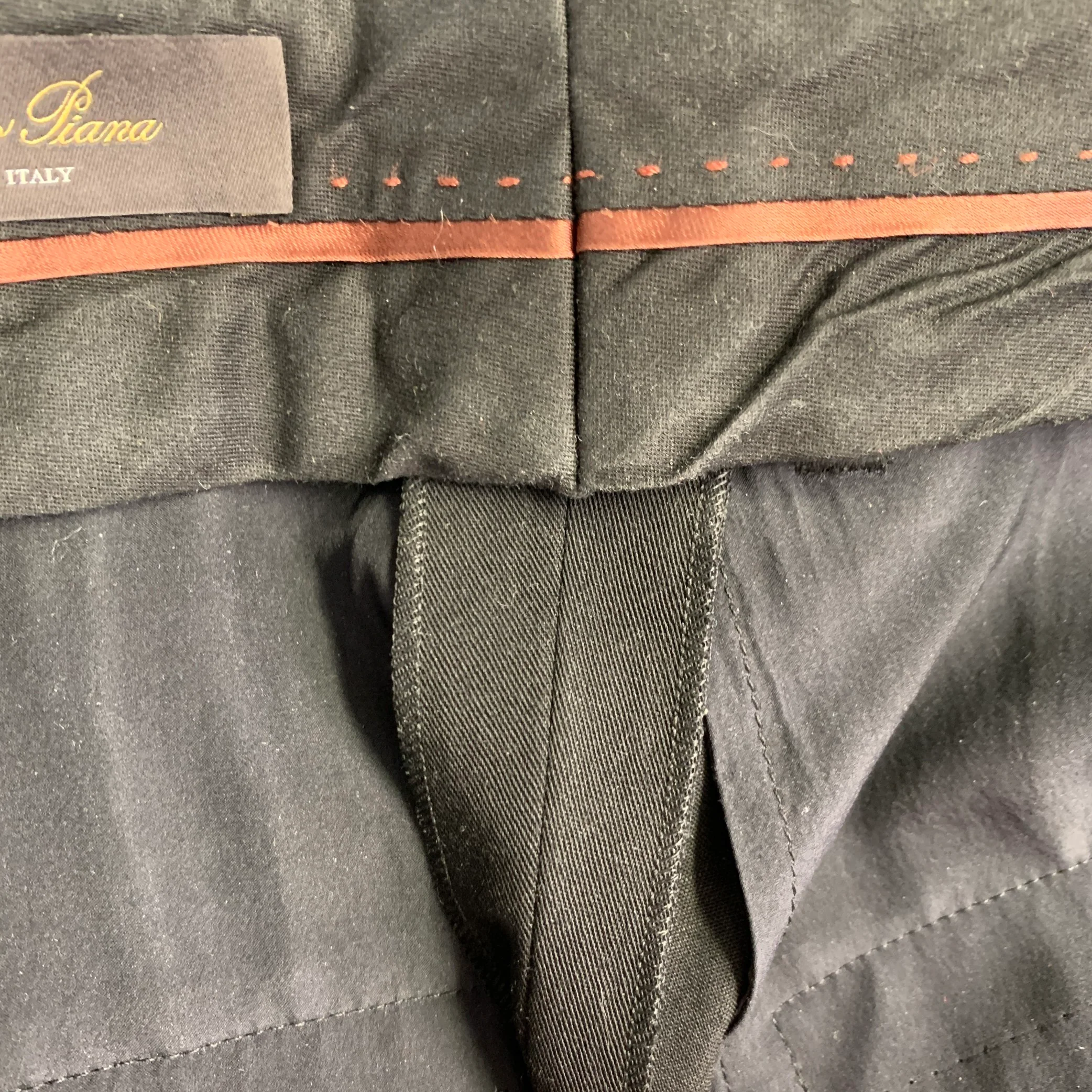LORO PIANA Size 2 Black Virgin Wool Paper Pleated Wide Leg Dress Pants - Image 8