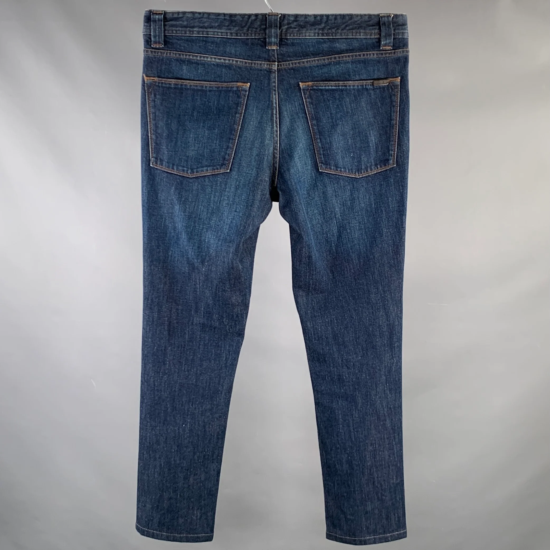LORO PIANA Size 34 Blue Cotton Blend Slim Cut Casual Pants - Image 2