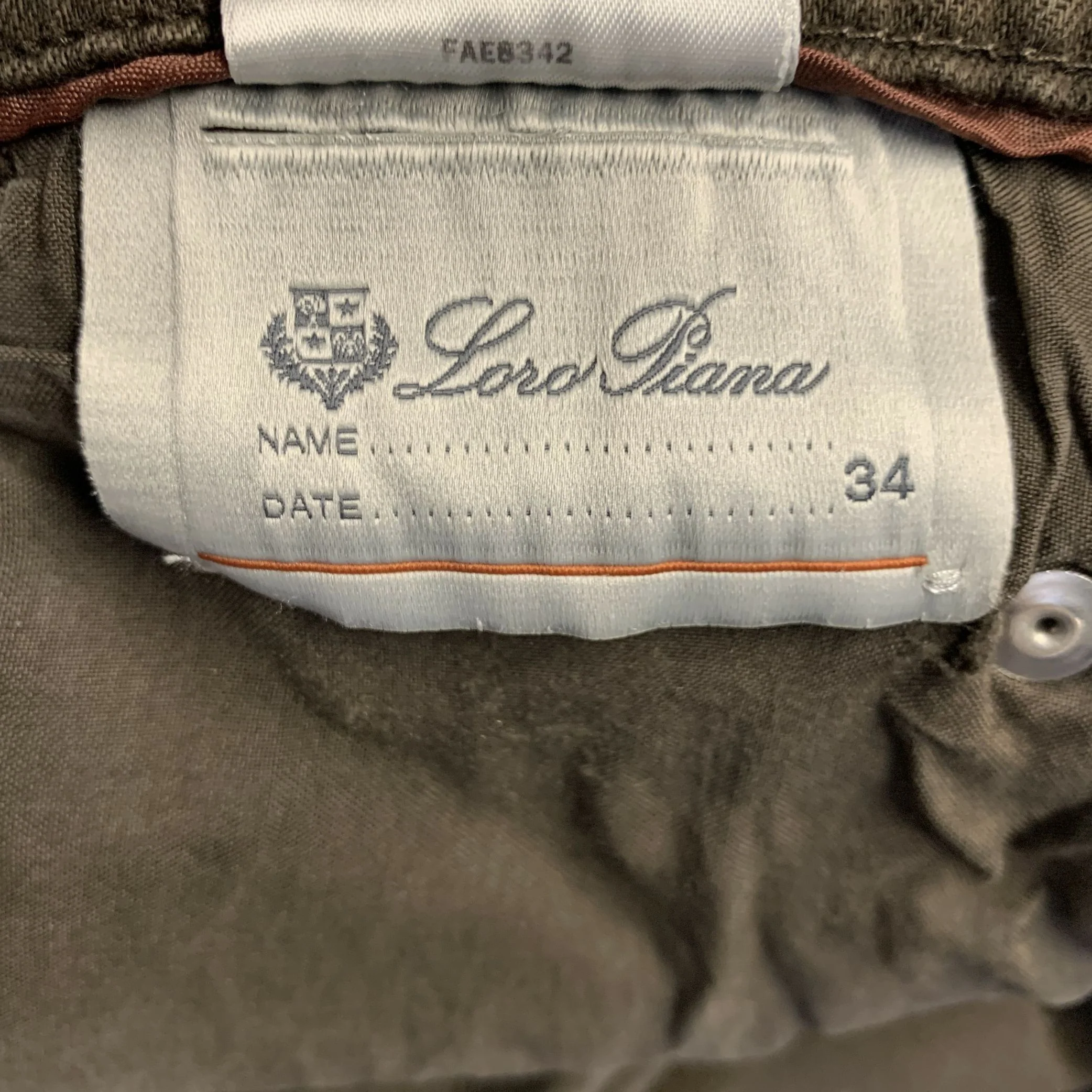 LORO PIANA Size 34 Brown Heather Cotton Blend Straight Casual Pants - Image 6