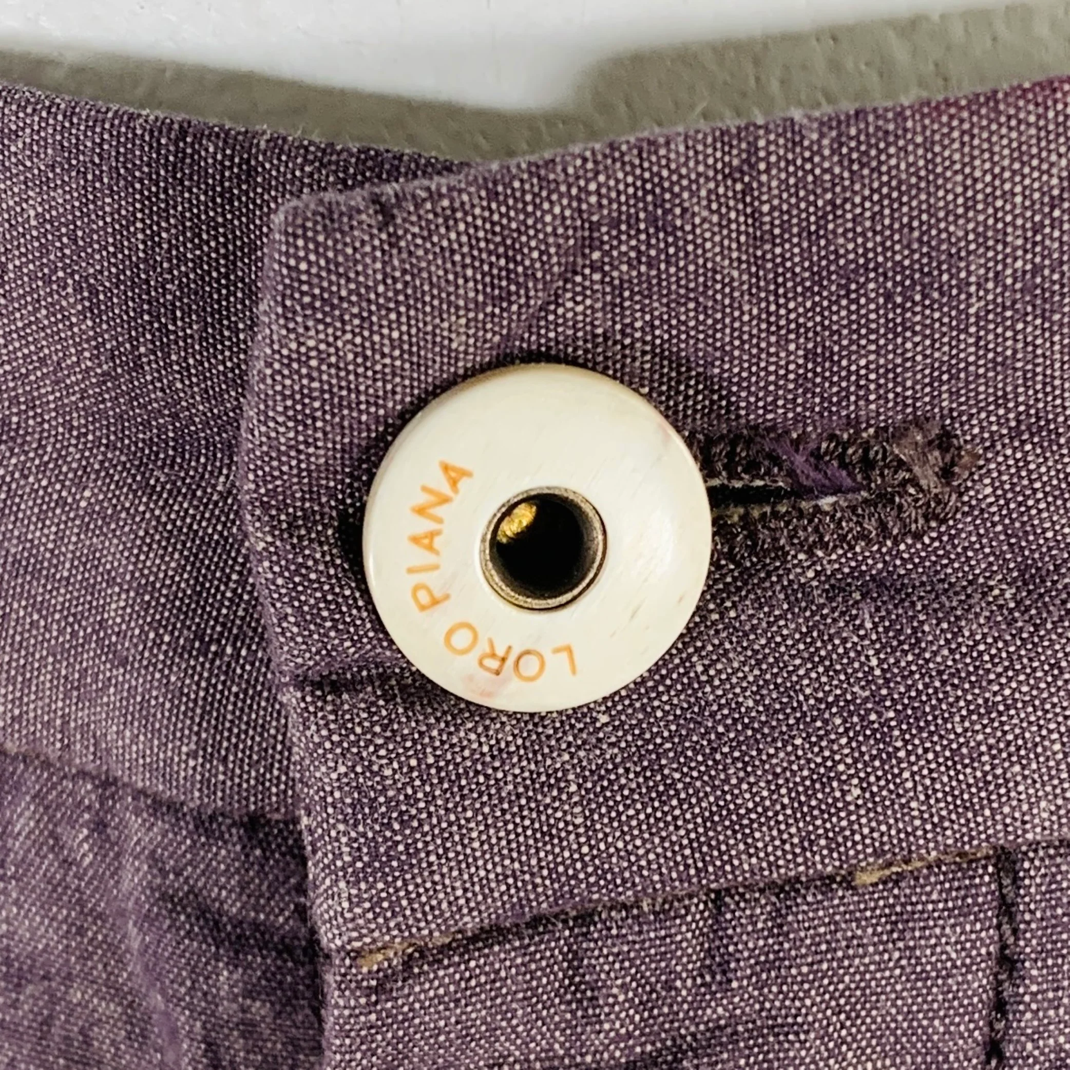 LORO PIANA Size 36 Purple Cotton Button Fly Casual Pants - Image 2