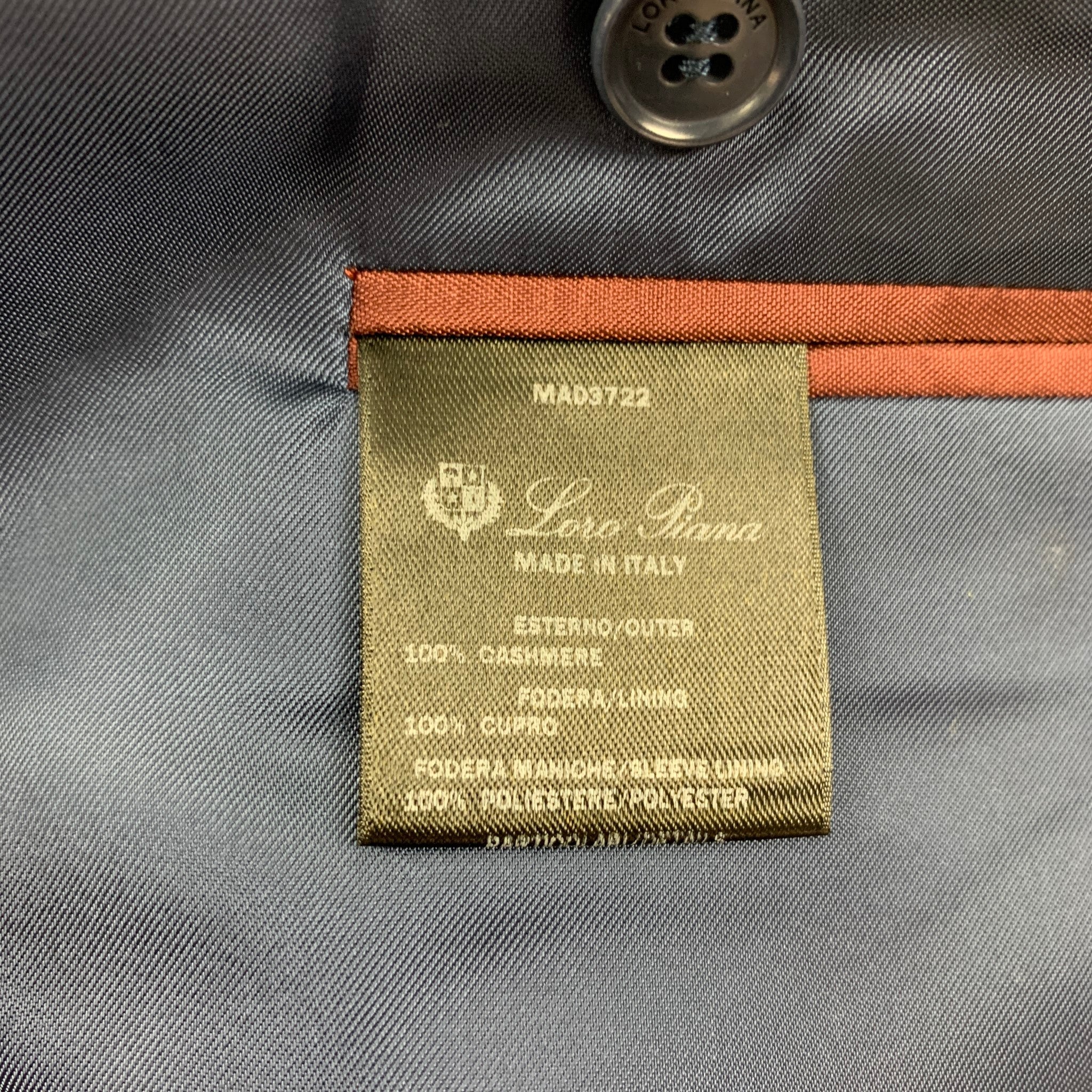 LORO PIANA Size 38 Blue Cashmere Single Breasted Sport Coat - Image 5