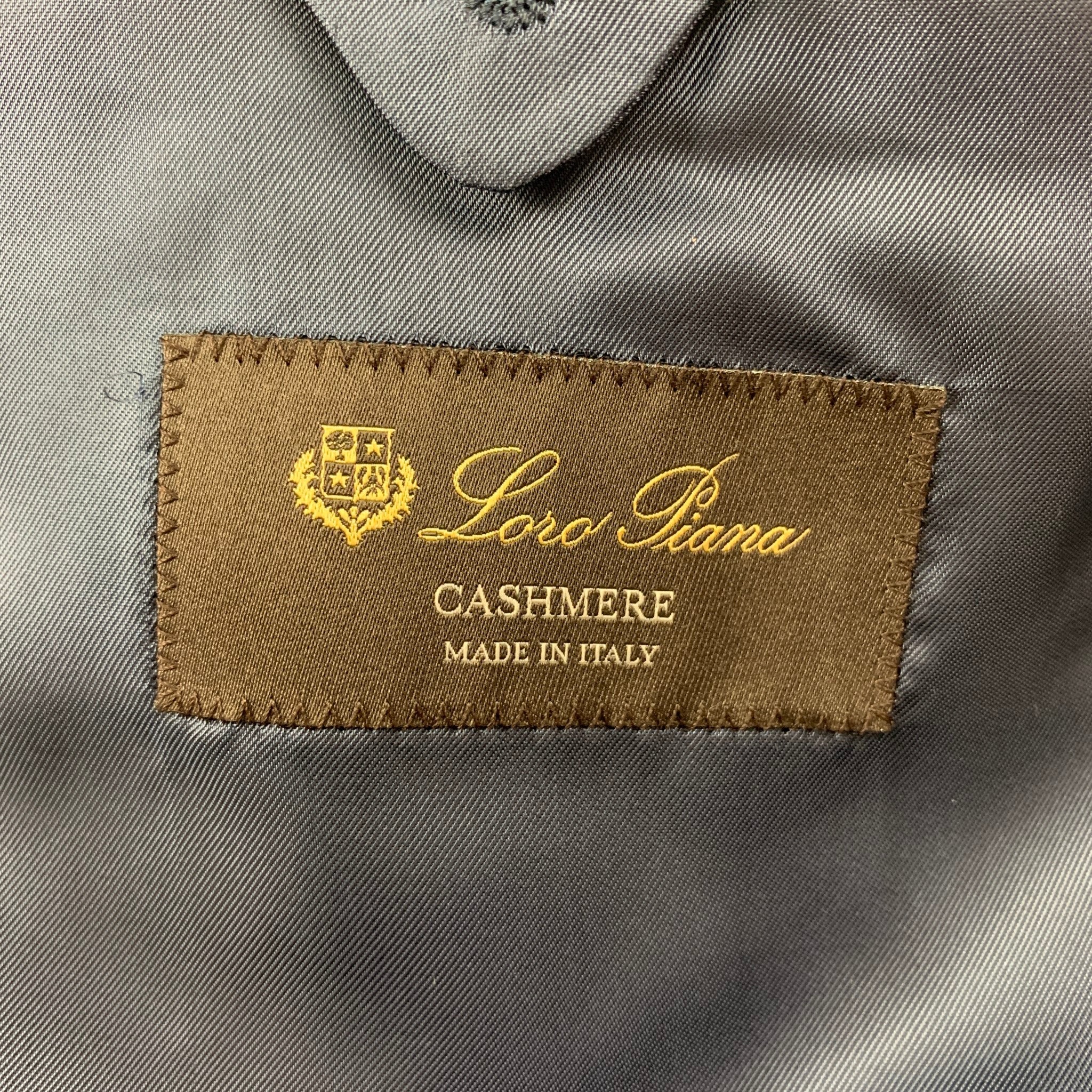 LORO PIANA Size 38 Blue Cashmere Single Breasted Sport Coat - Image 6