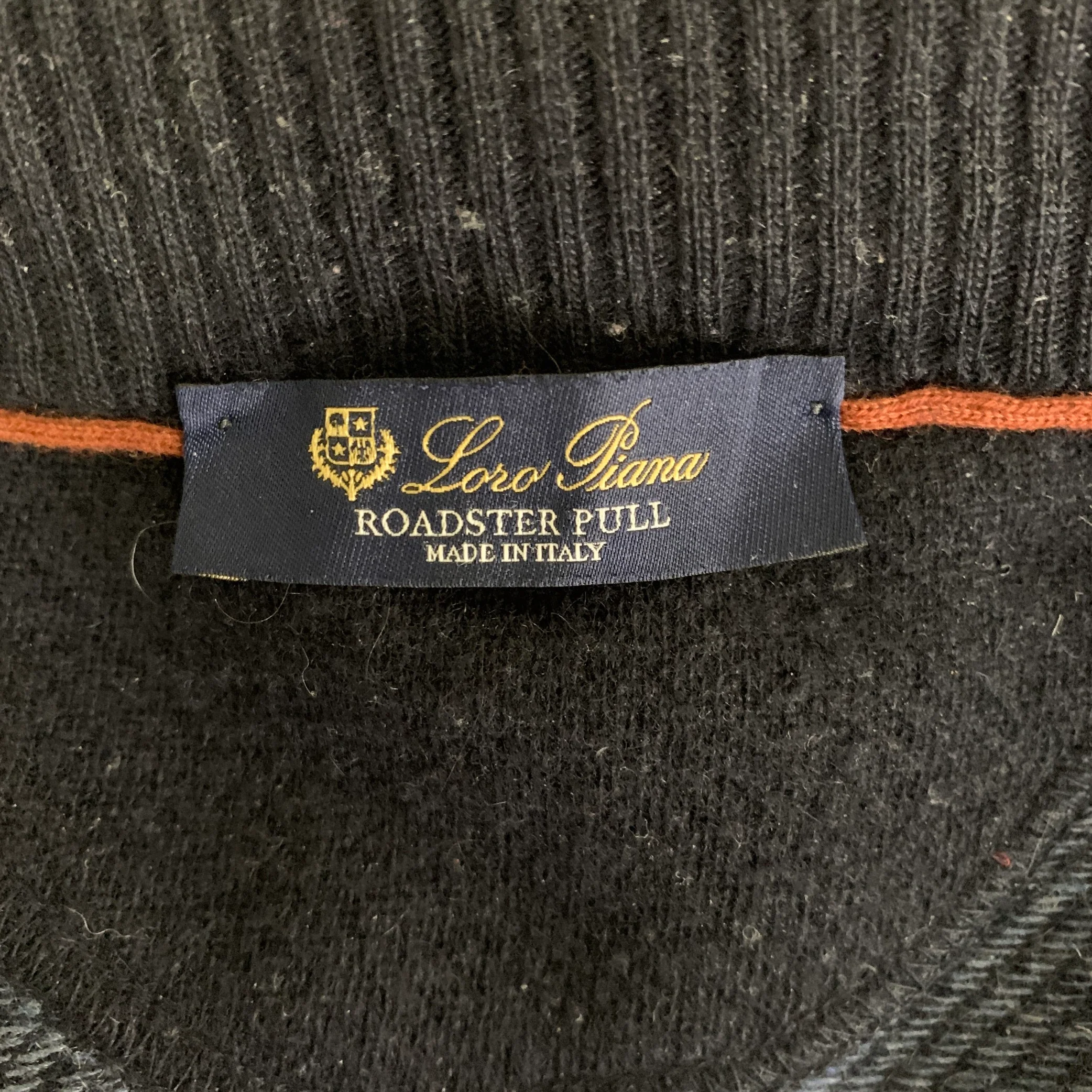 LORO PIANA Size 42 Blue Navy Stripe Cashmere Zip Pullover - Image 4