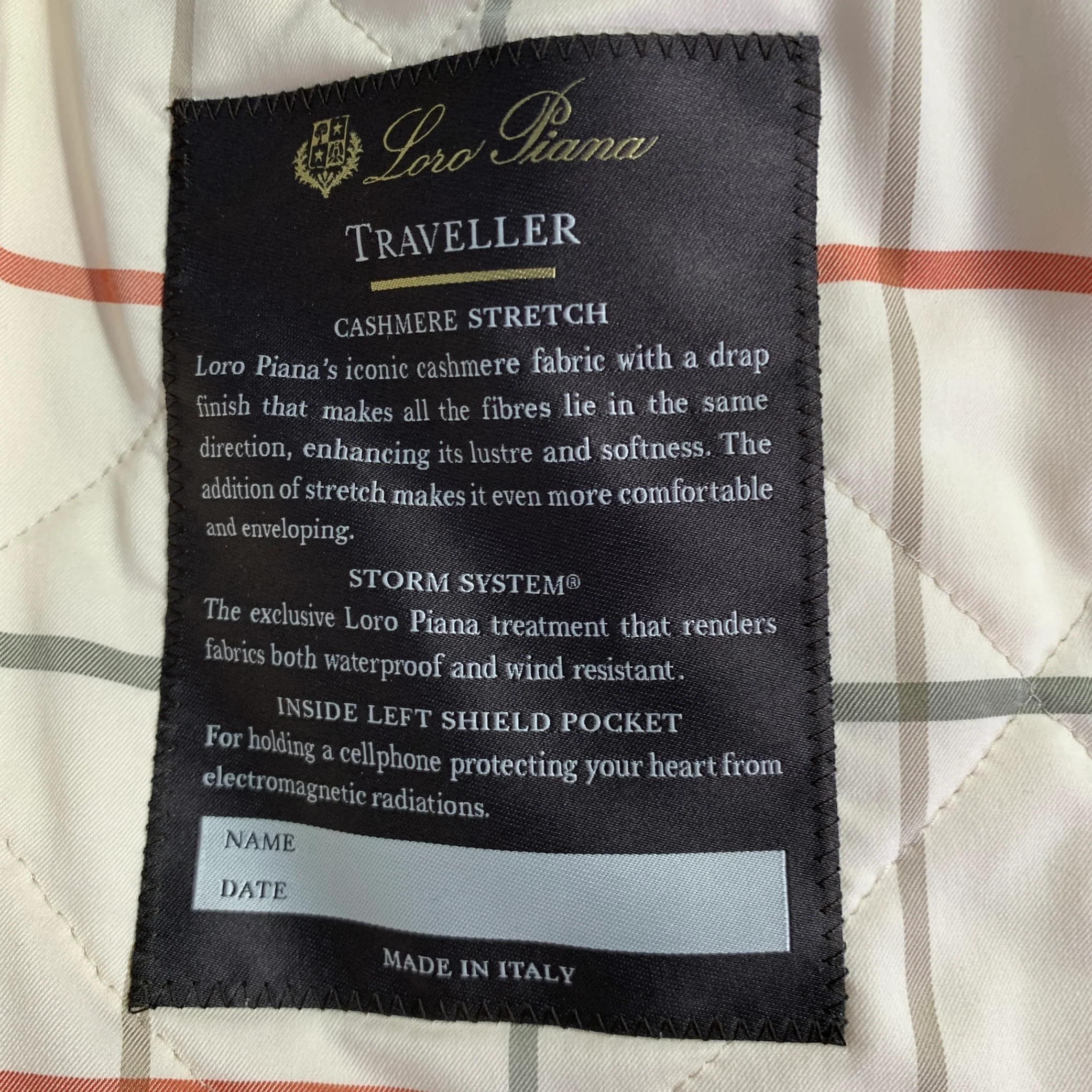 LORO PIANA Size M -Traveller- Navy Cashmere Blend Zip Up Jacket - Image 5