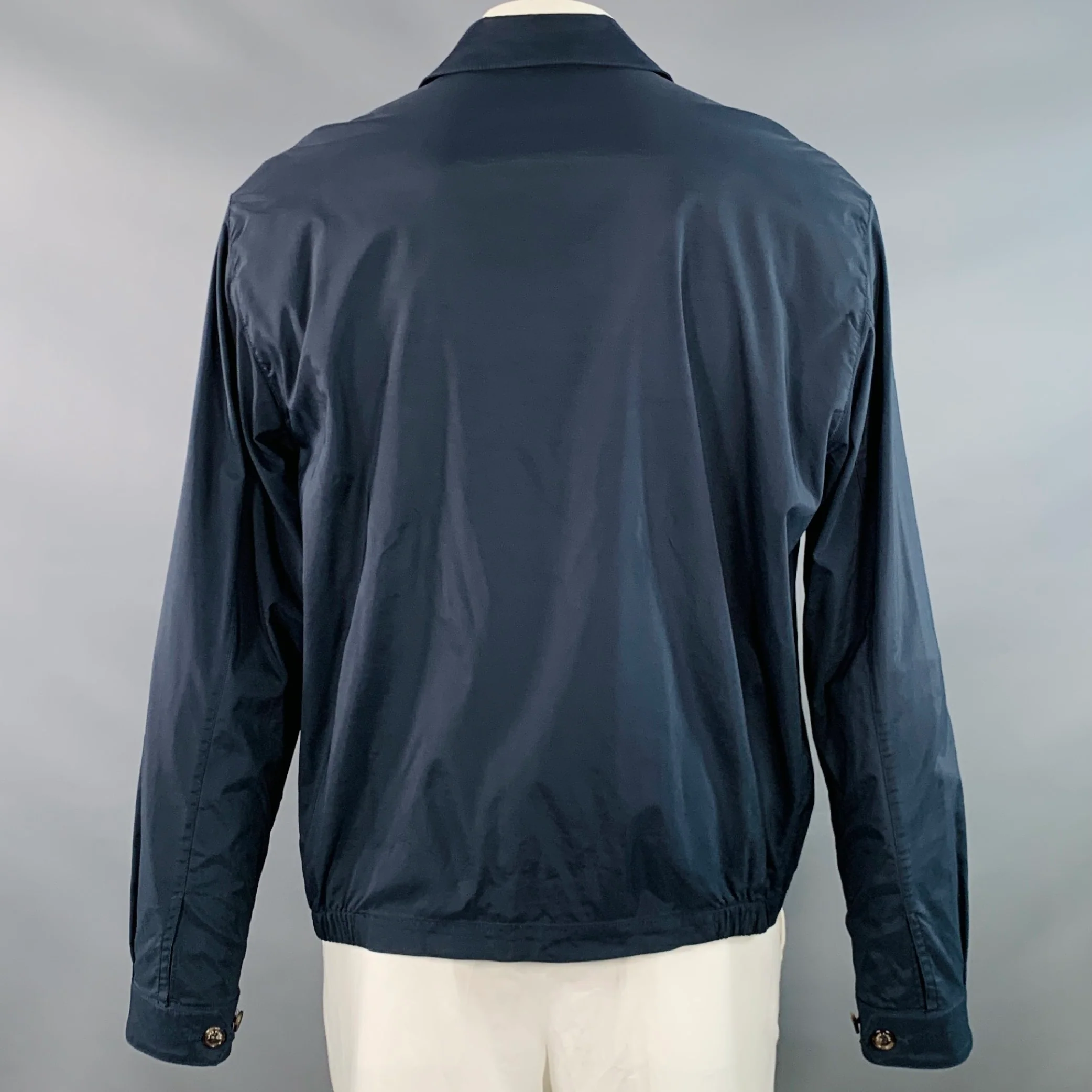 LORO PIANA Size XXL Navy Polyamide Zip Up Jacket - Image 3