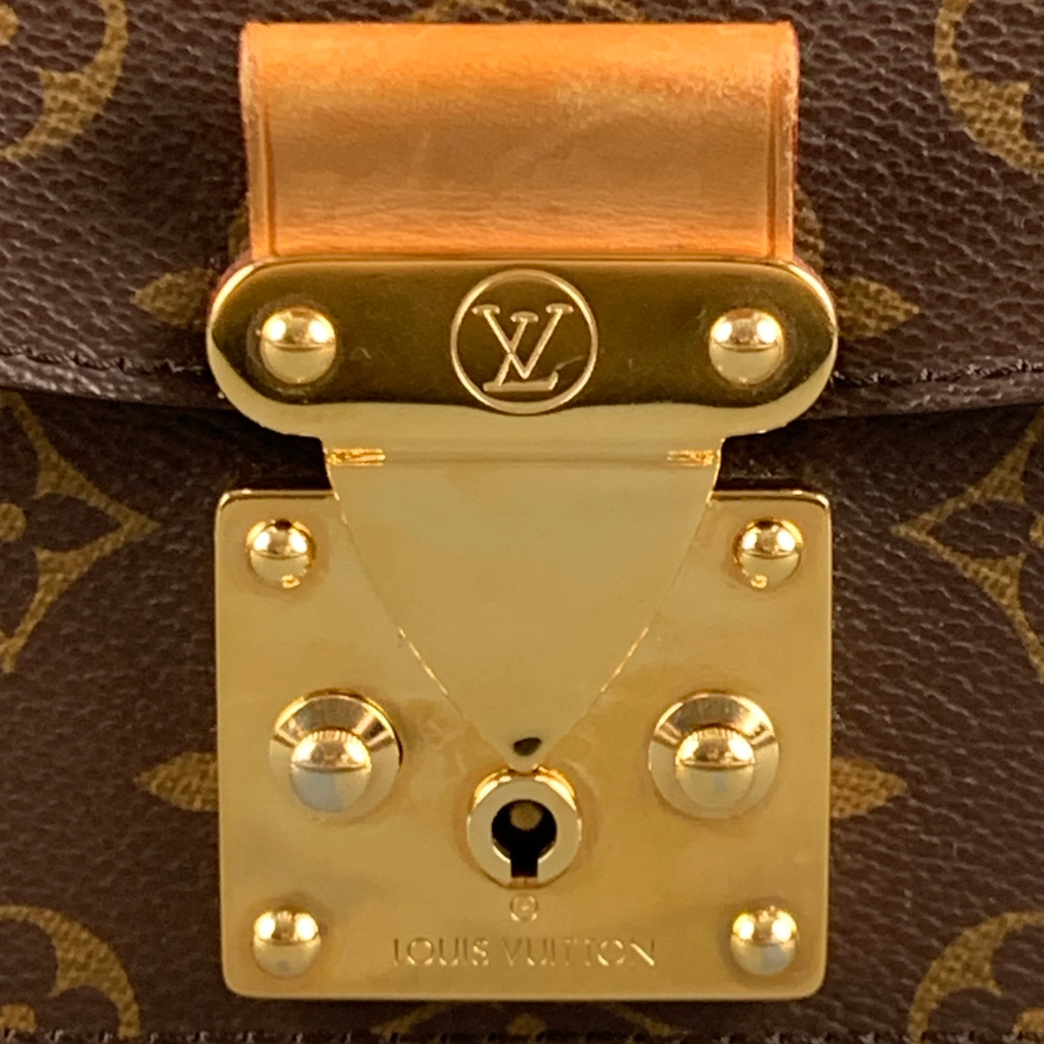 LOUIS VUITTON Brown Beige Monogram Leather Cross Body Handbag - Image 2