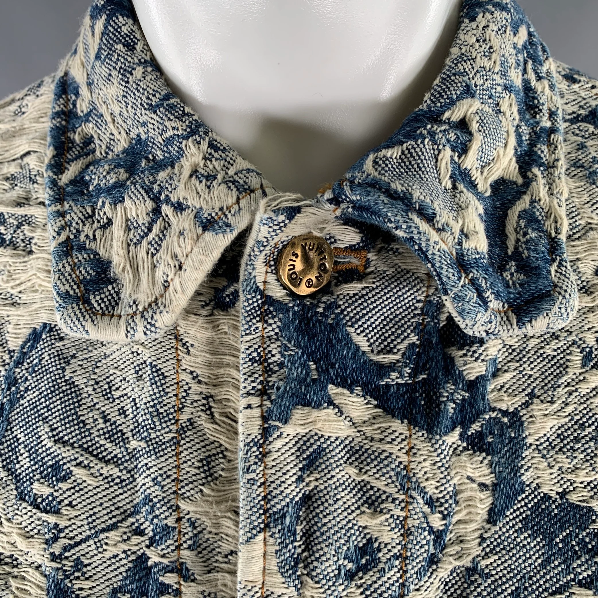 LOUIS VUITTON FW 2022 Distressed Denim Jacket - Image 7