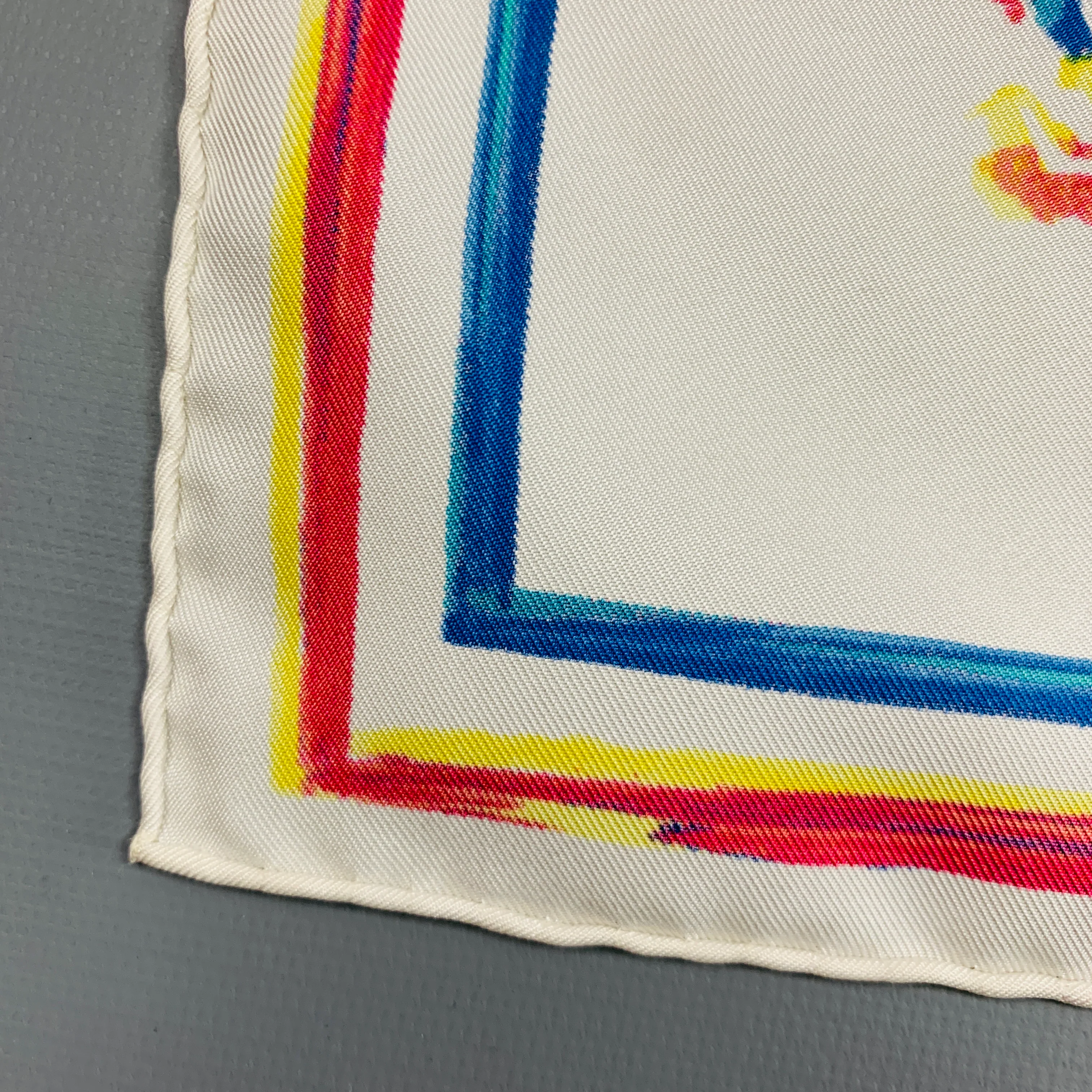LOUIS VUITTON Multi Color Monogram Print Silk Scarf - Image 4