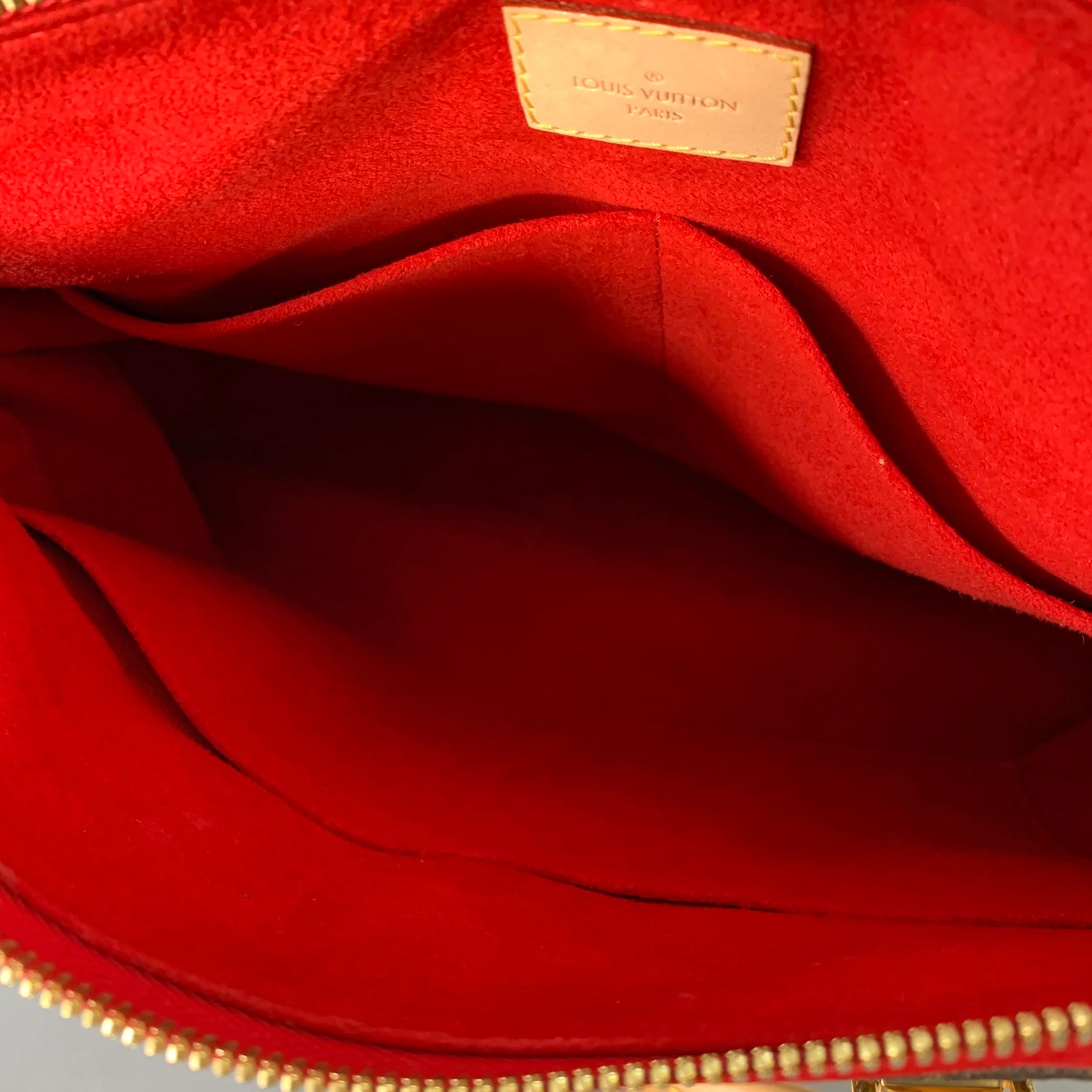 LOUIS VUITTON Pallas Brown Beige Red Monogram Coated Canvas Shoulder Handbag - Image 8