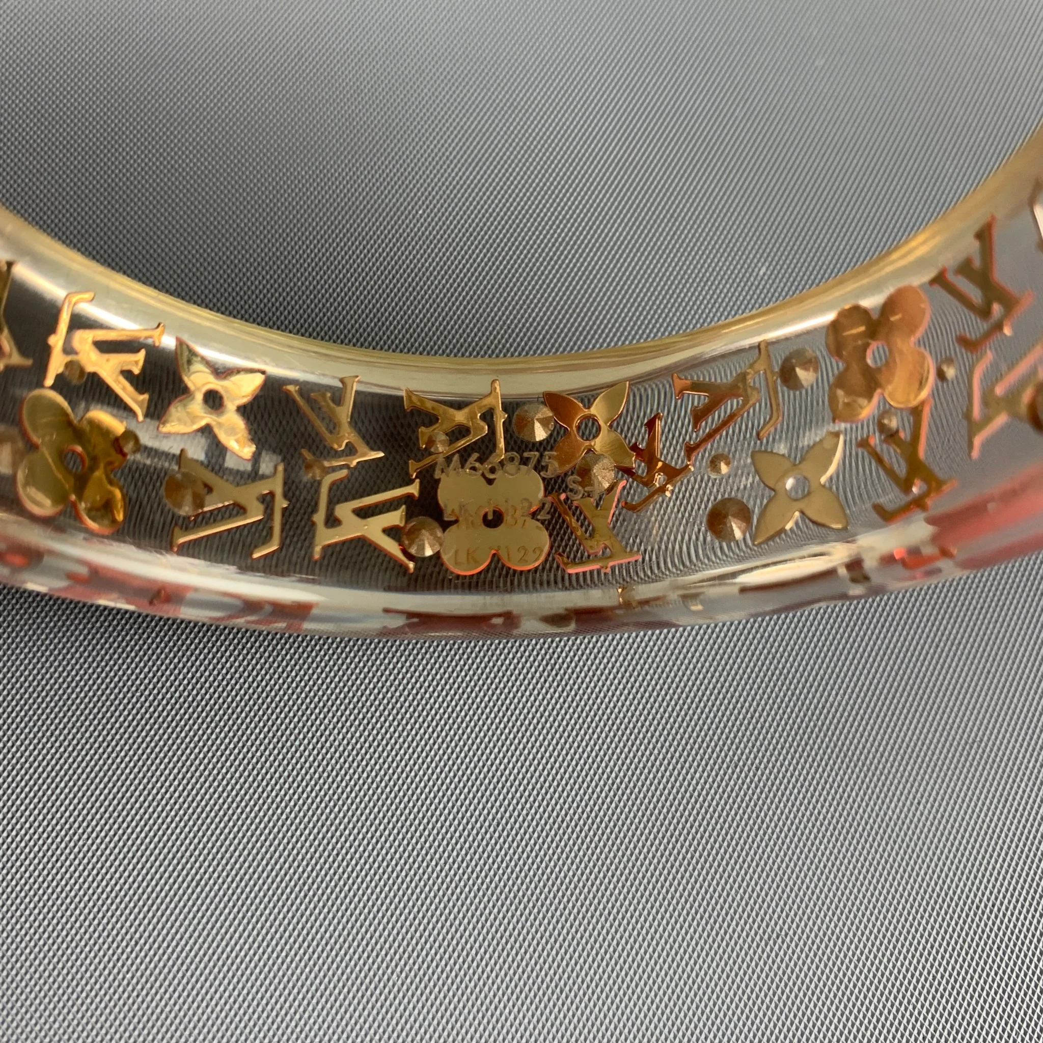 LOUIS VUITTON Pink Clear Monogram Acetate Bracelet - Image 4