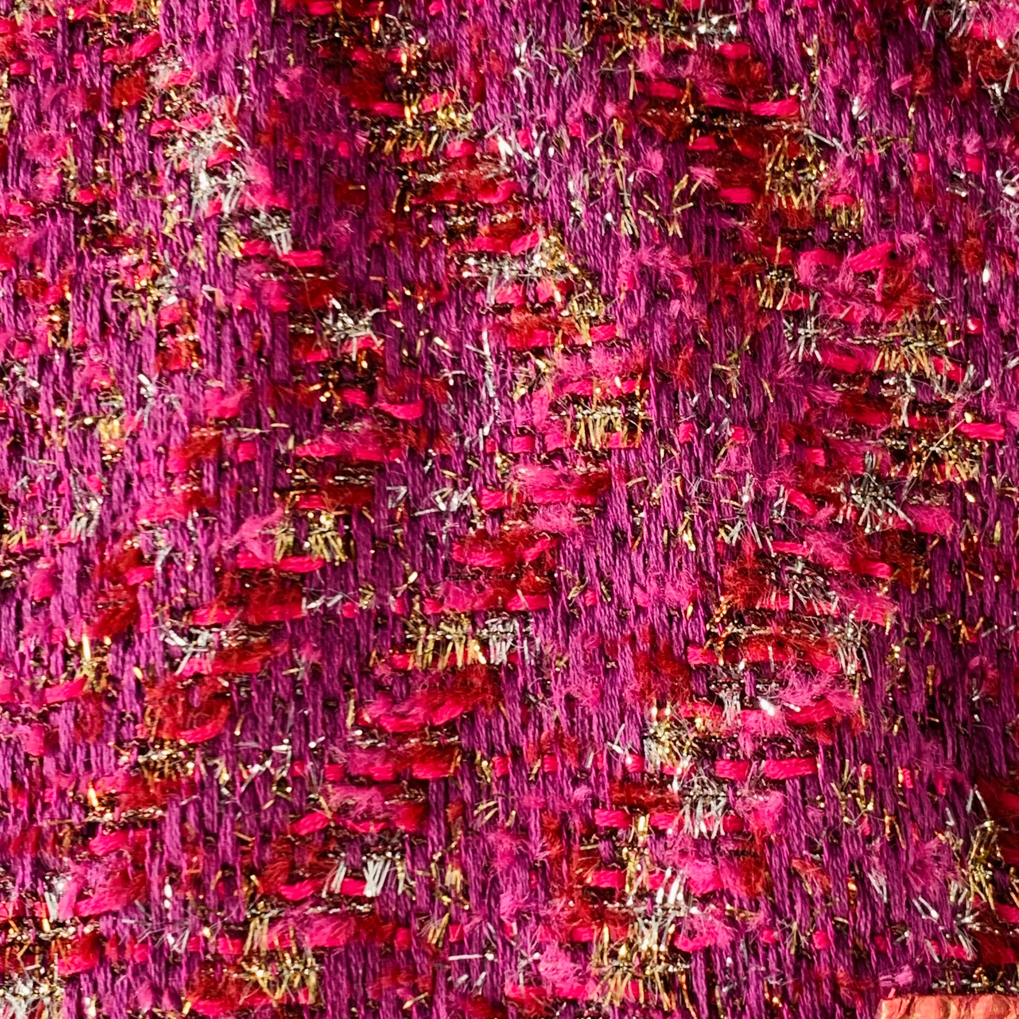 LOUIS VUITTON Size 10 Purple Fuchsia Cotton Blend Jacket Blazer - Image 2