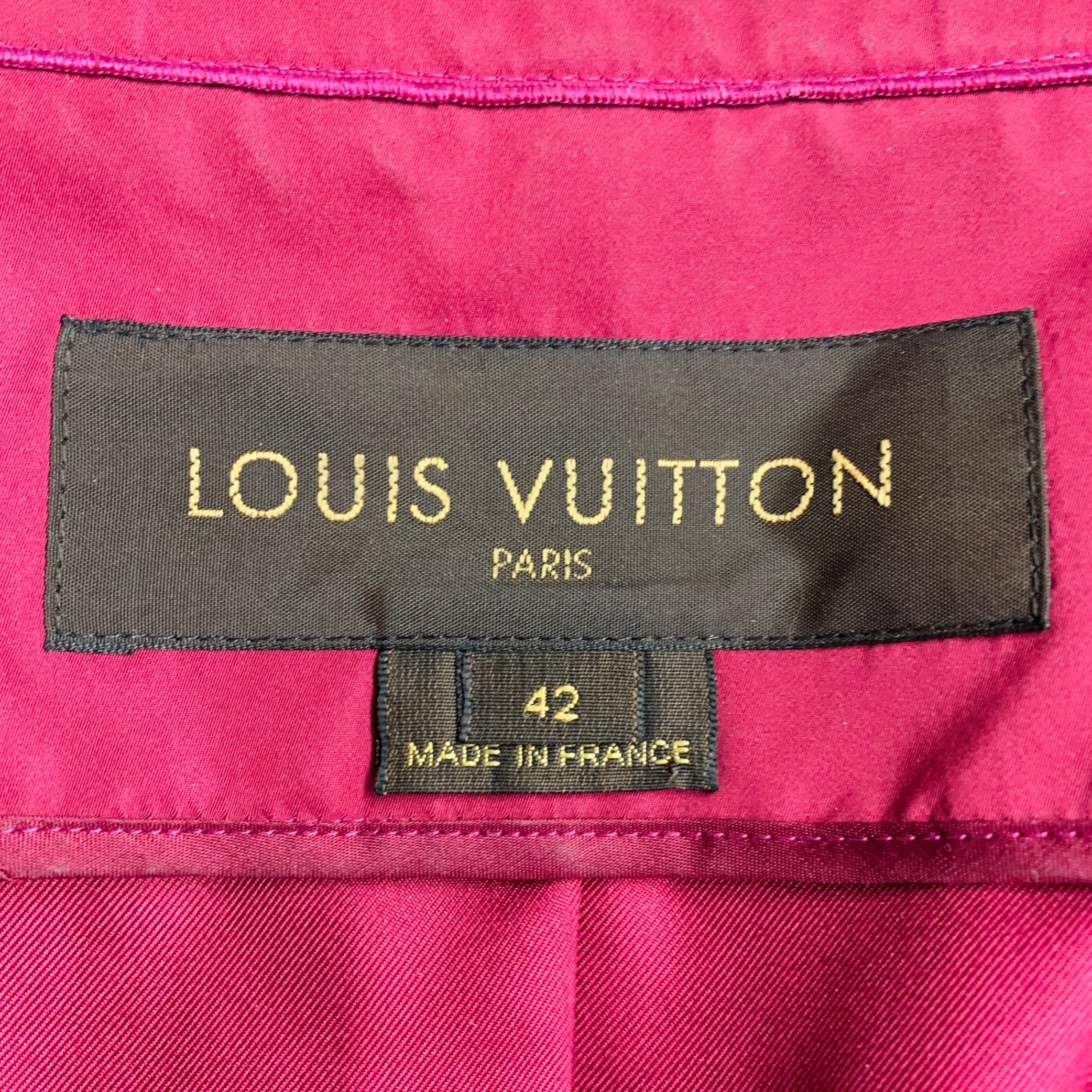 LOUIS VUITTON Size 10 Purple Fuchsia Cotton Blend Jacket Blazer - Image 8