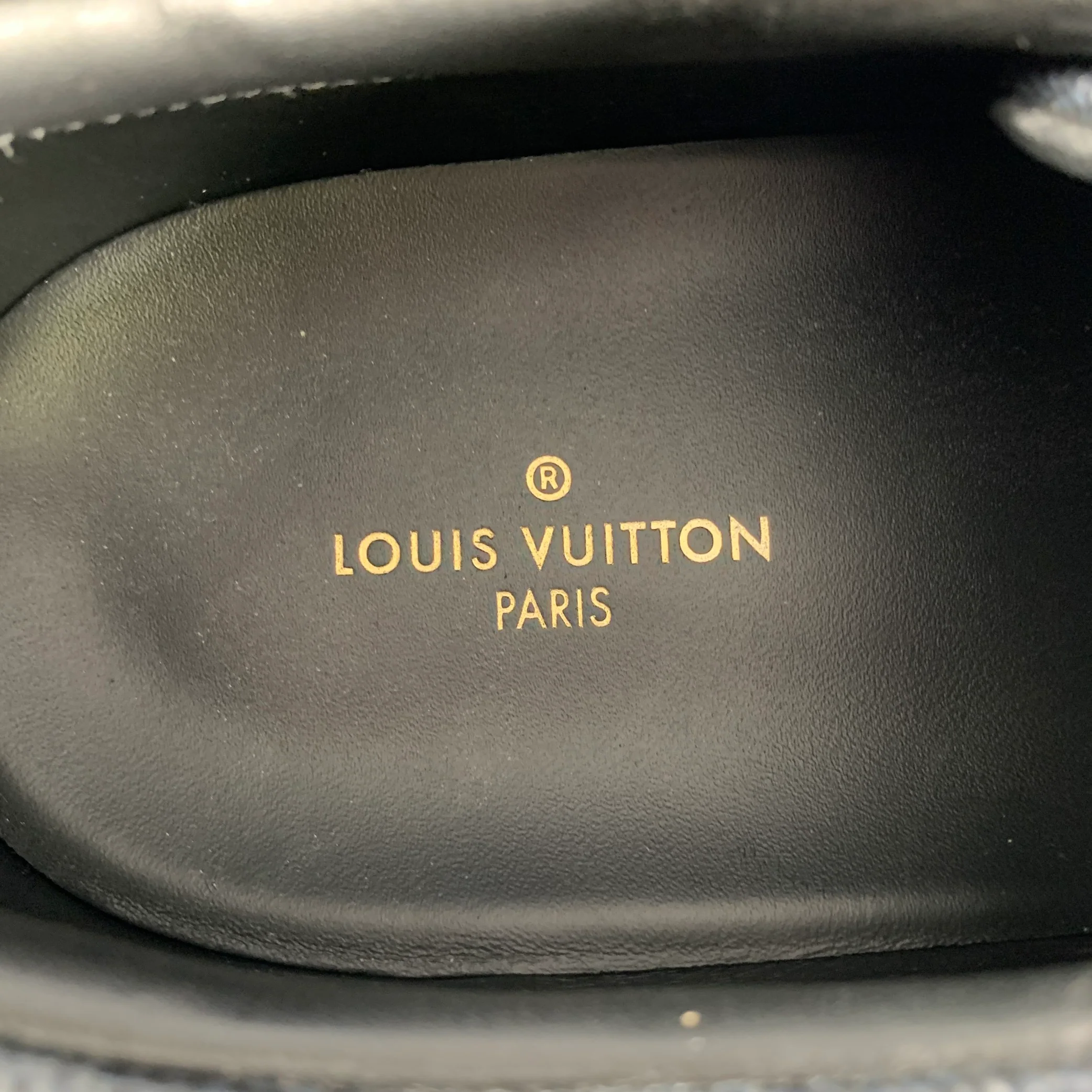 LOUIS VUITTON Size 13 Black Grey Checkered Leather Low Rise Sneakers - Image 7