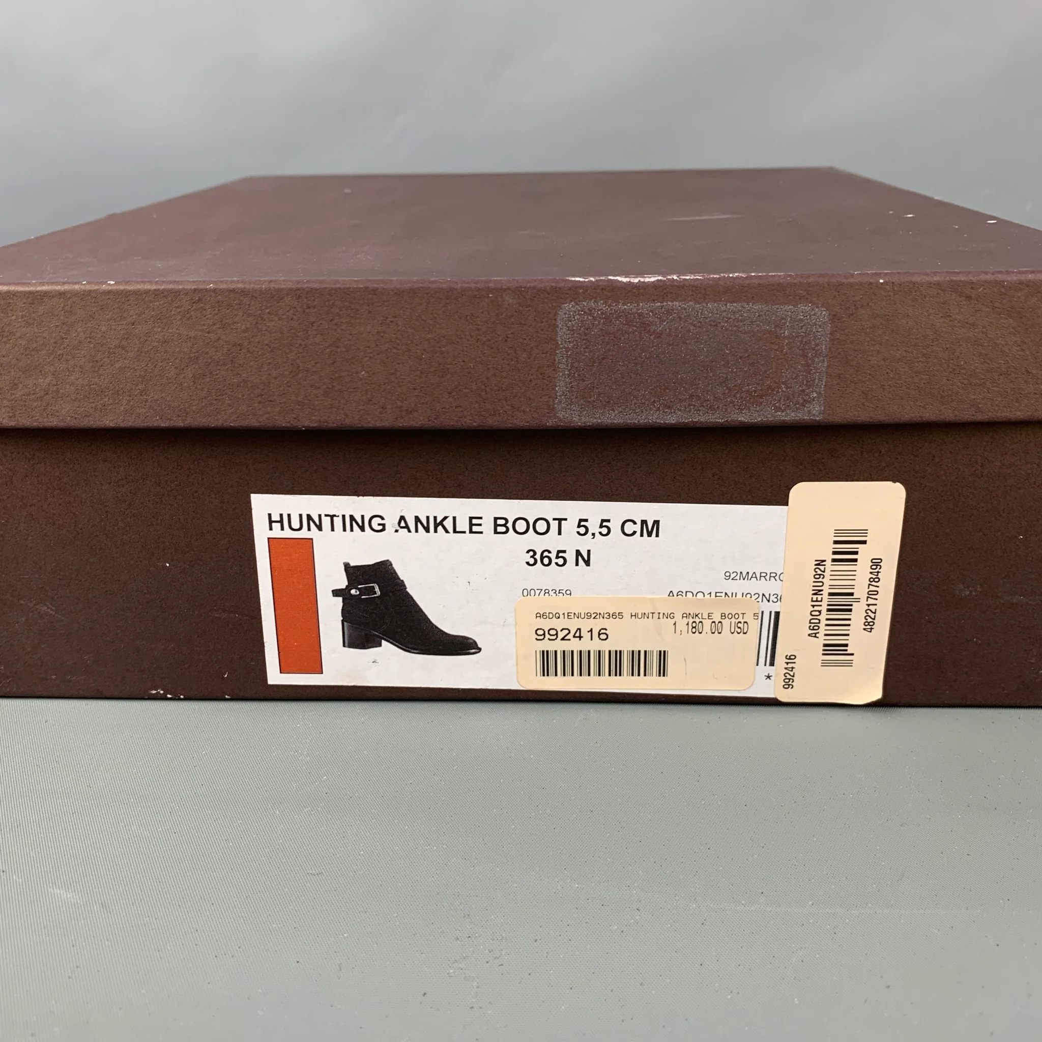 LOUIS VUITTON Size 5.5 Brown Leather Pebble Grain Chunky Heel Boots - Image 9