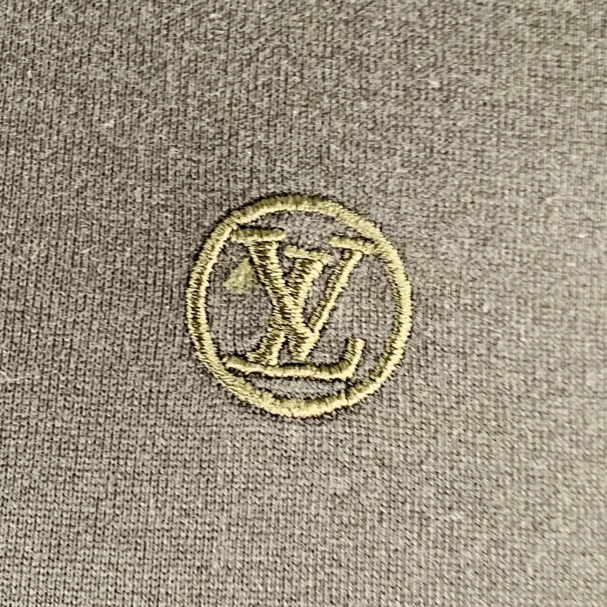 LOUIS VUITTON Size L Forest Green Cotton Crew Neck T-shirt - Image 2