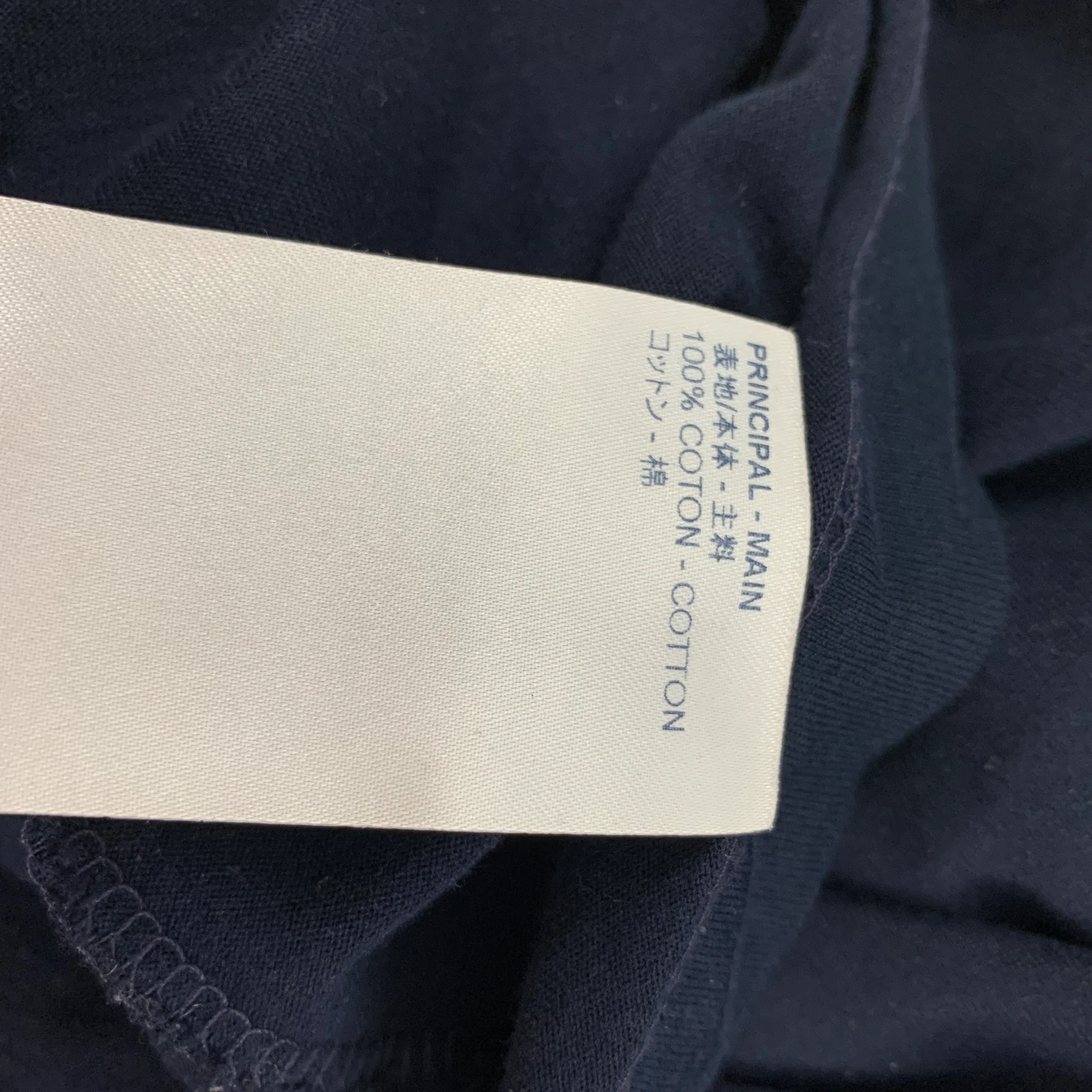 LOUIS VUITTON Size L Navy Cotton Crew-Neck T-shirt - Image 5
