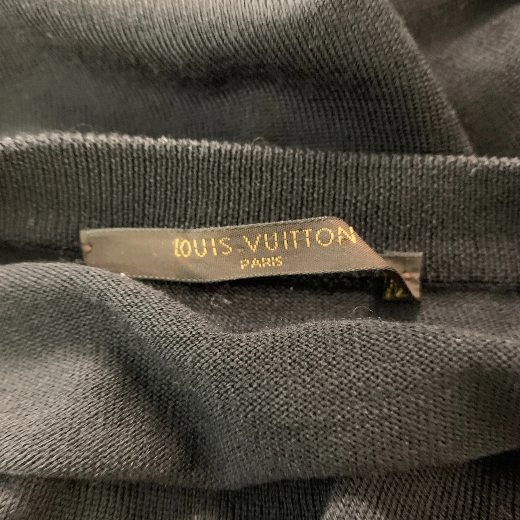 LOUIS VUITTON Size M Black Knitted Wool Silk Crew-Neck Pullover - Image 5