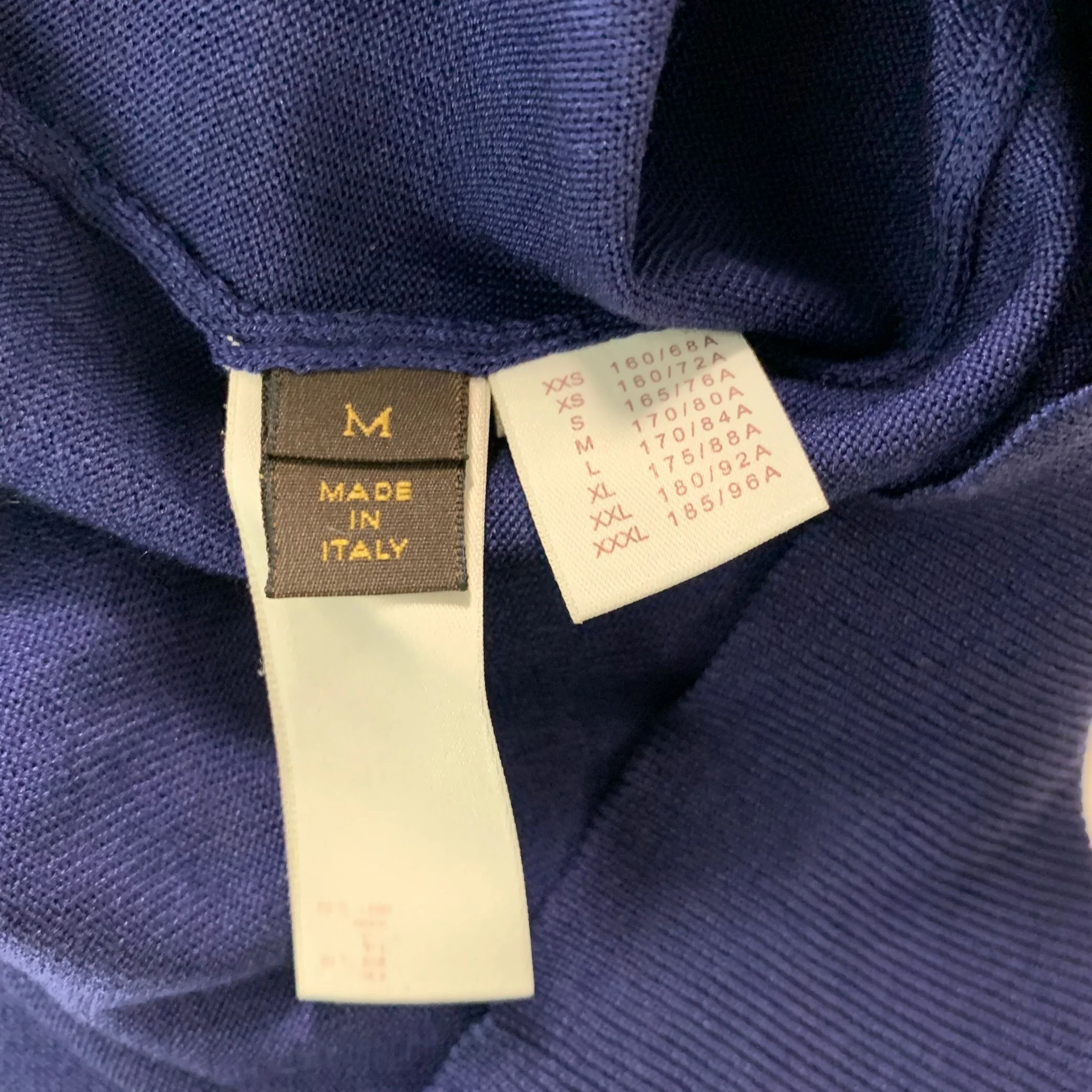 LOUIS VUITTON Size M Blue Knitted Wool Silk Creeper Pullover - Image 5