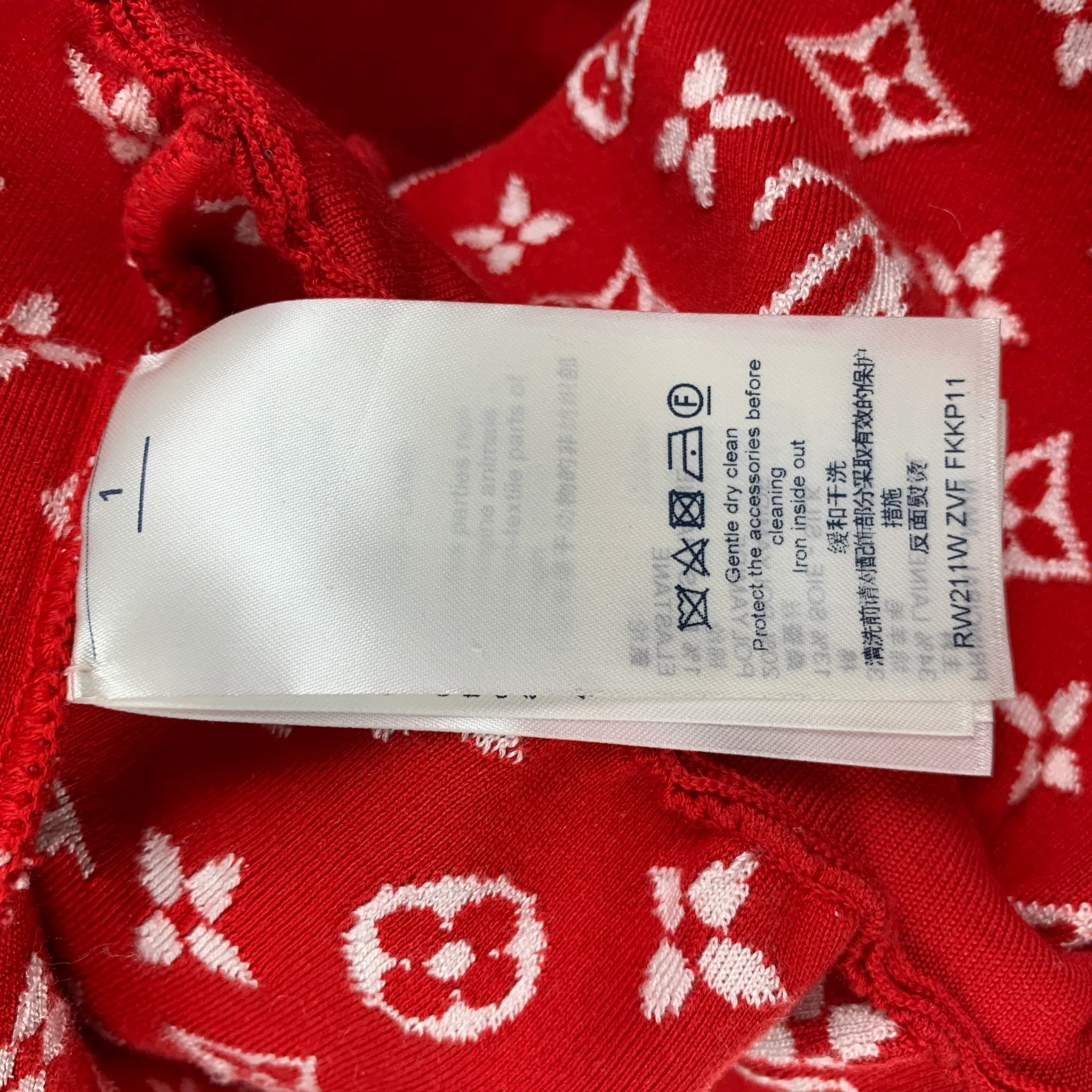 LOUIS VUITTON Size S Red White Viscose Blend Hooded Jumpsuit - Image 6