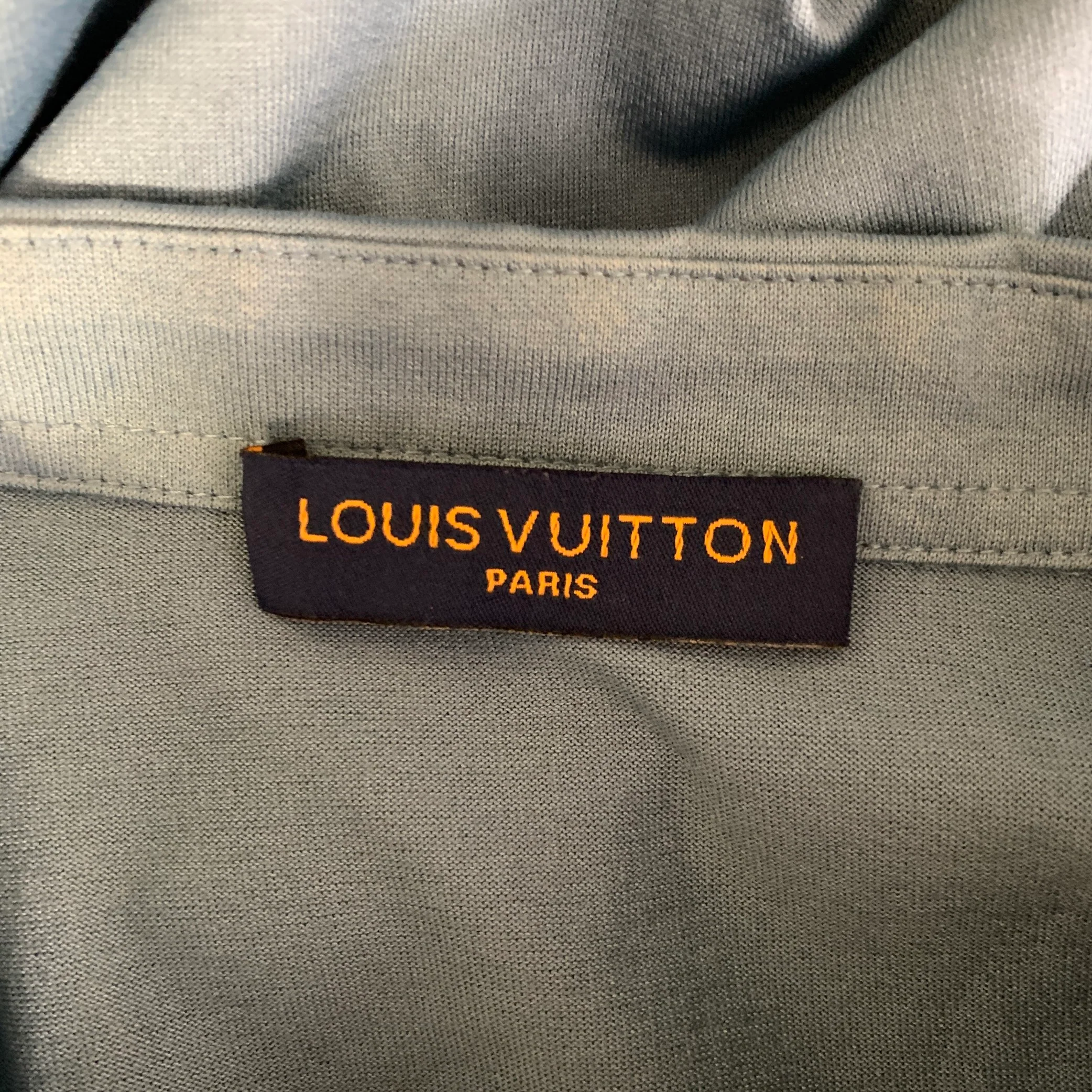 LOUIS VUITTON Size XL Blue Teal Cotton Blend Buttoned Polo - Image 4