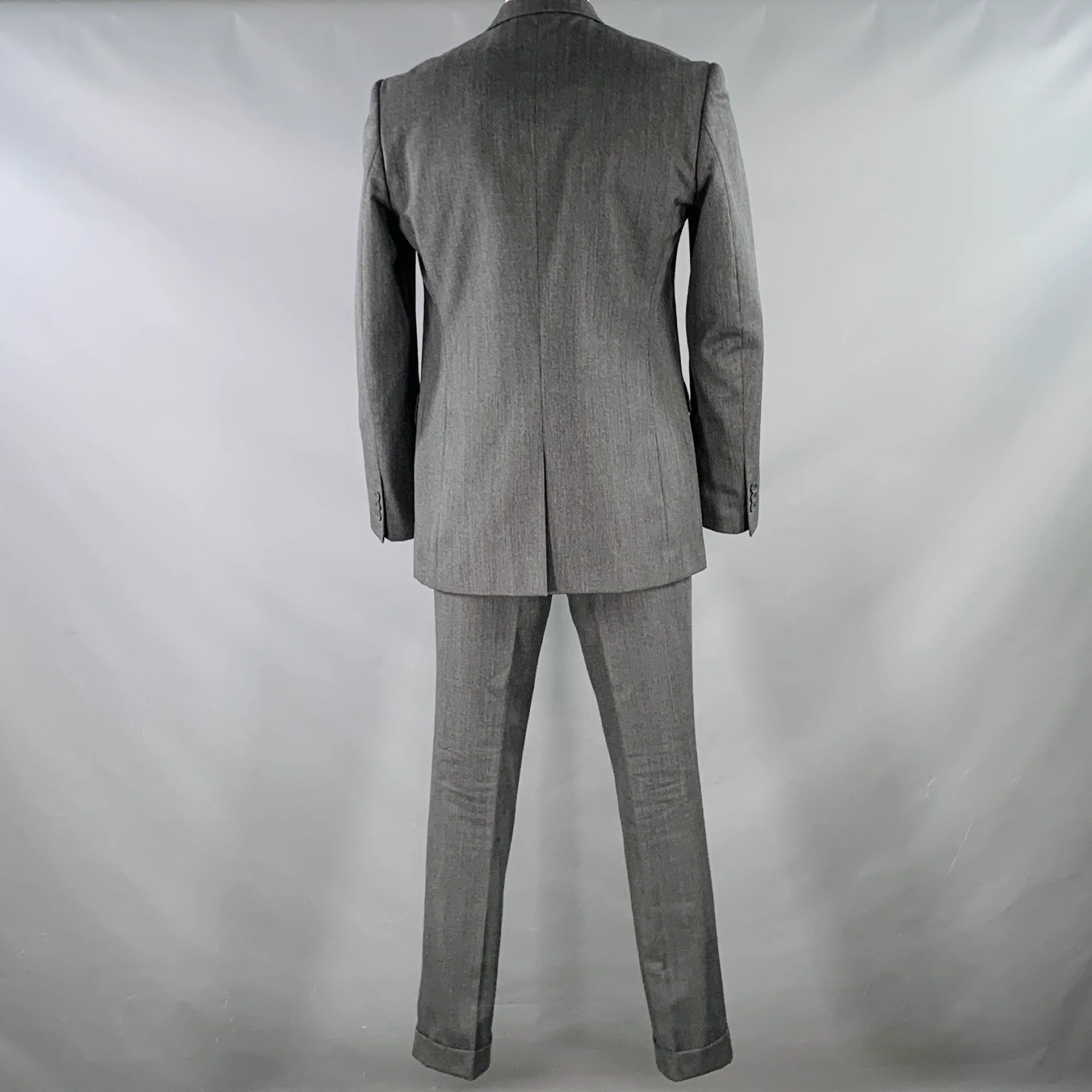 LOVA Size 44 Grey Wool Blend Single Button Notch Lapel Suit - Image 3