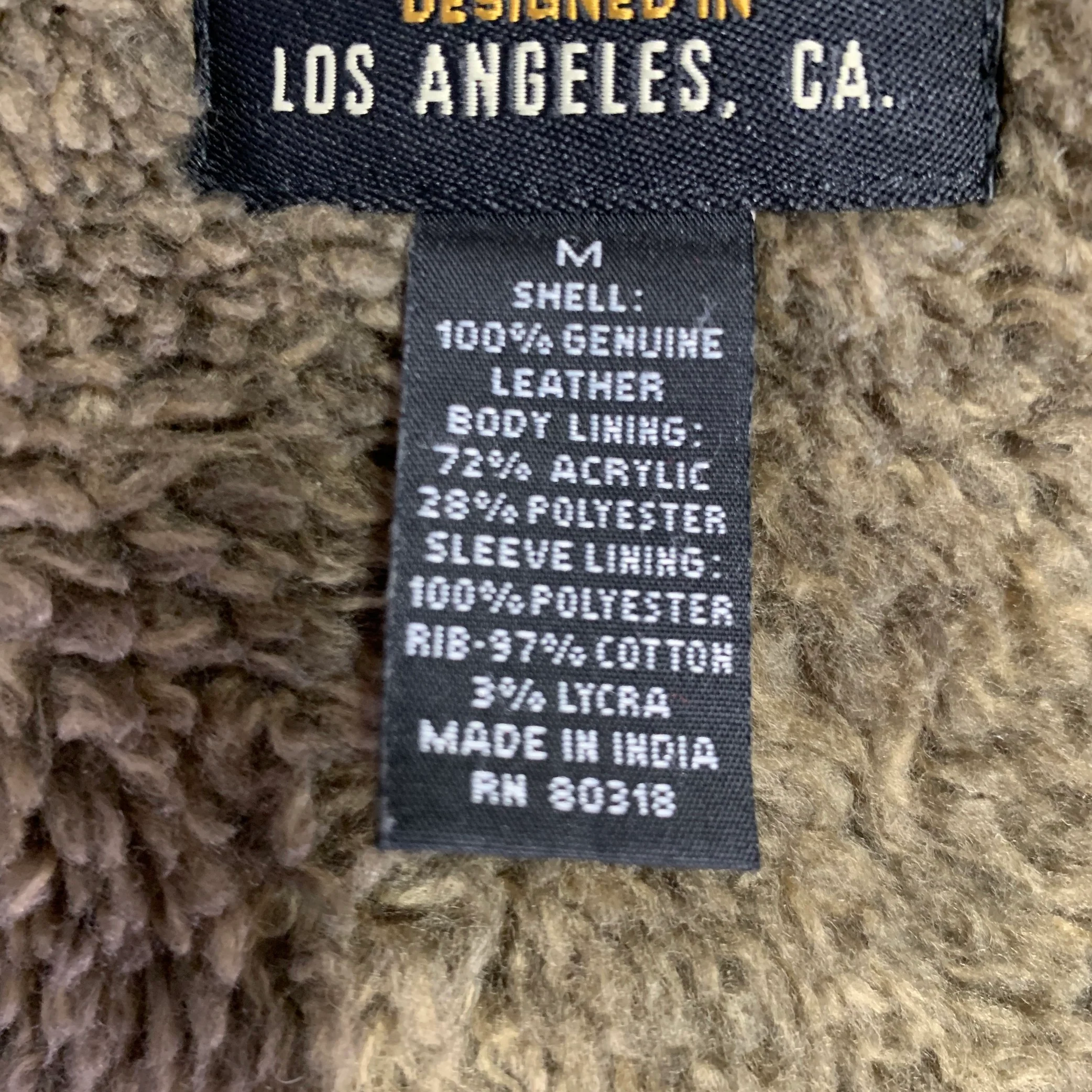 LUCKY BRAND Size M Brown Olive Leather Bomber Jacket - Image 10
