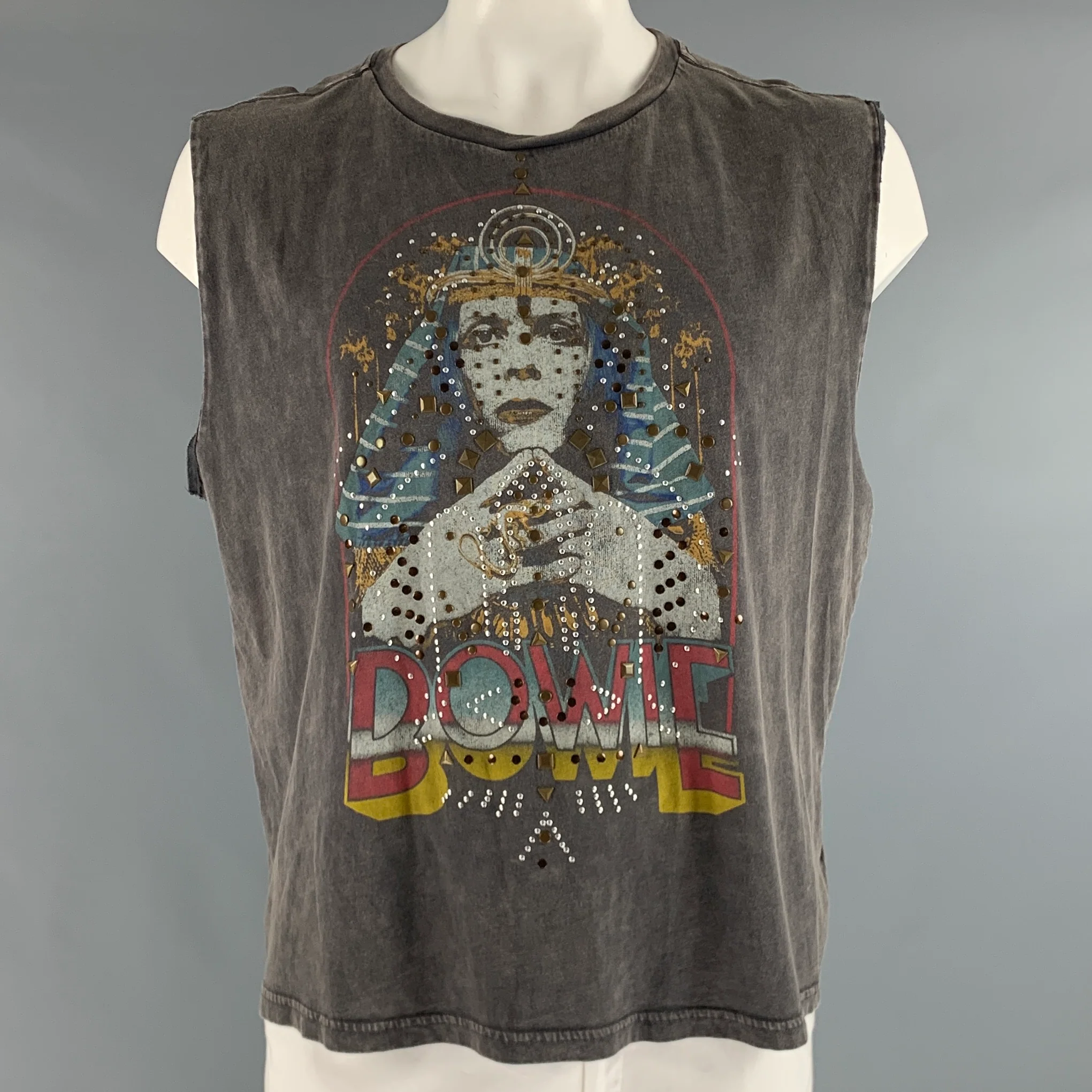 LUCKY BRAND Size XXL Black Rock Concert Cotton Sleeveless T-shirt