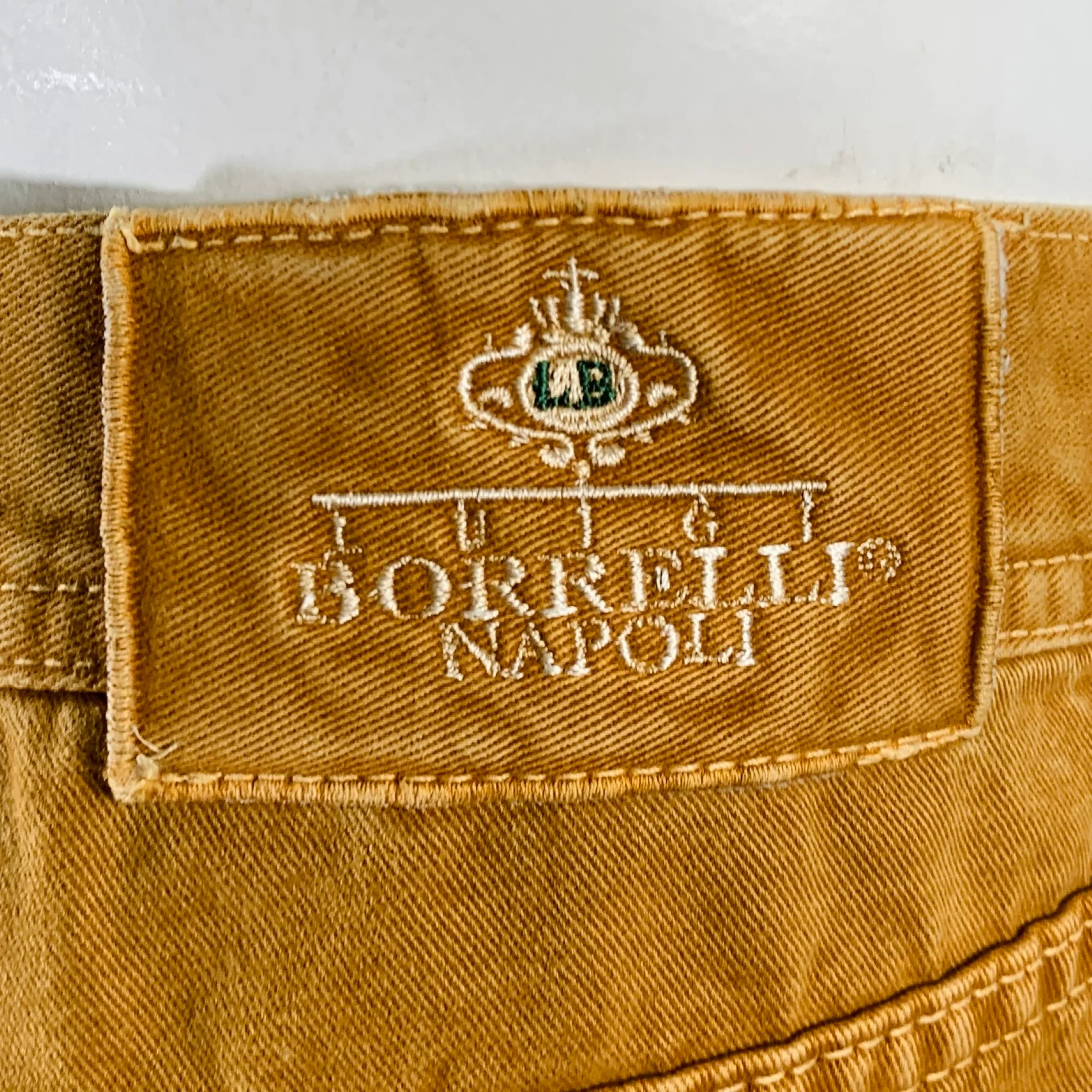 LUIGI BORRELLI Size 34 Tan Cotton Jean Cut Casual Pants - Image 4