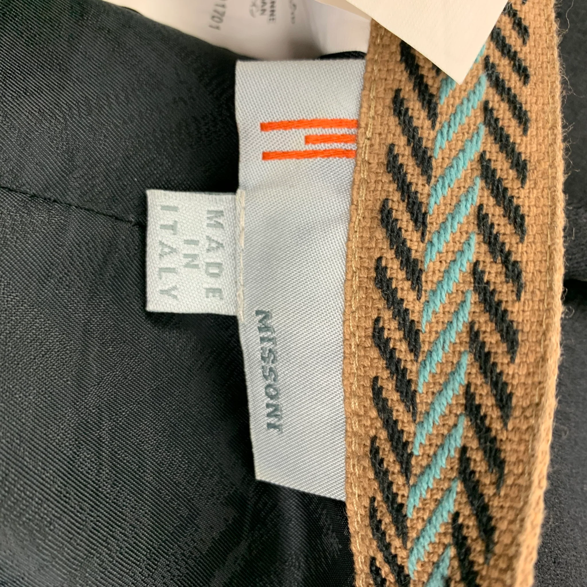 M MISSONI Size 10 Black Wool Pleated A-Line Skirt - Image 6