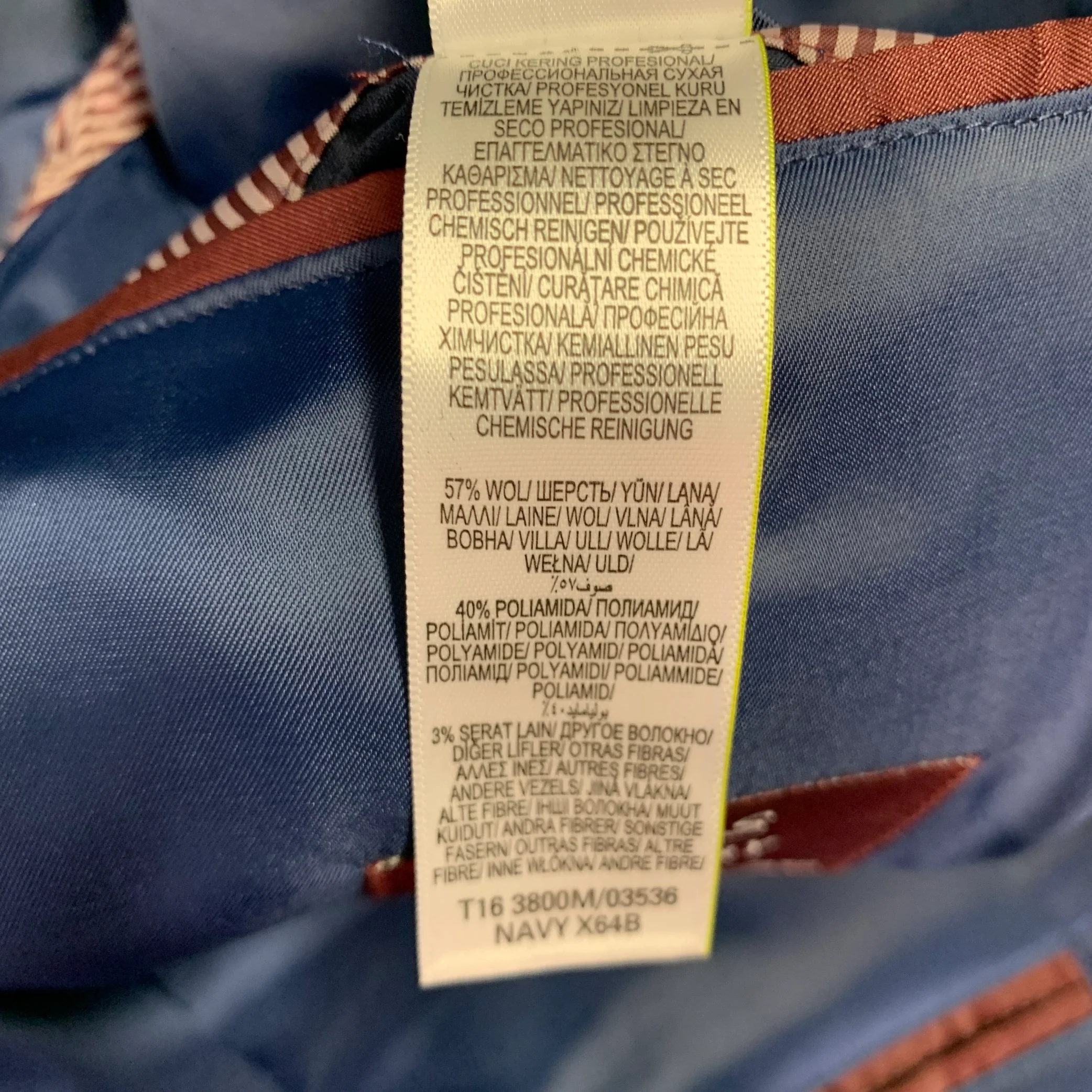 M & S LUXURY Size 38 Navy Twill Wool Blend Notch Lapel Sport Coat - Image 12