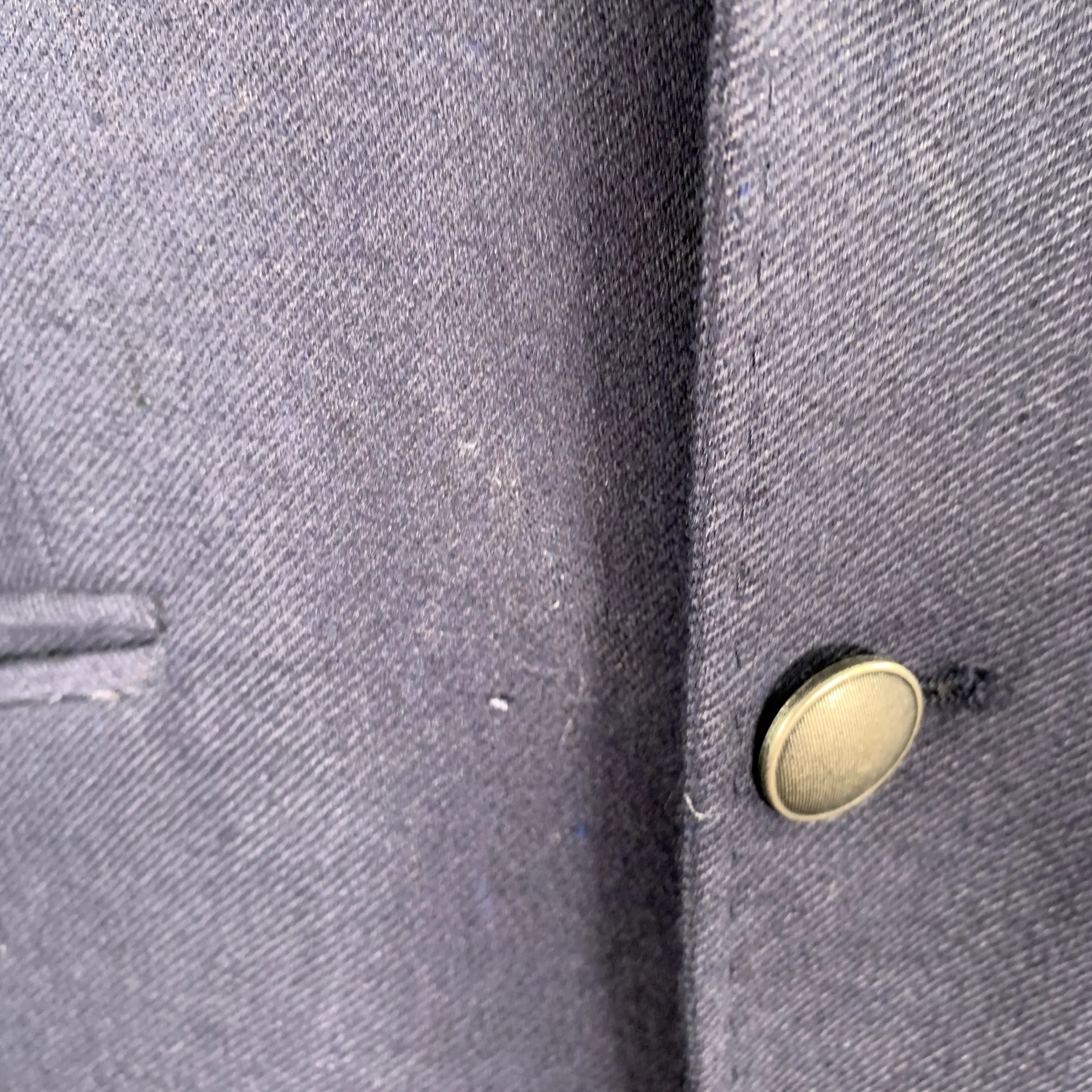 M & S LUXURY Size 38 Navy Twill Wool Blend Notch Lapel Sport Coat - Image 7