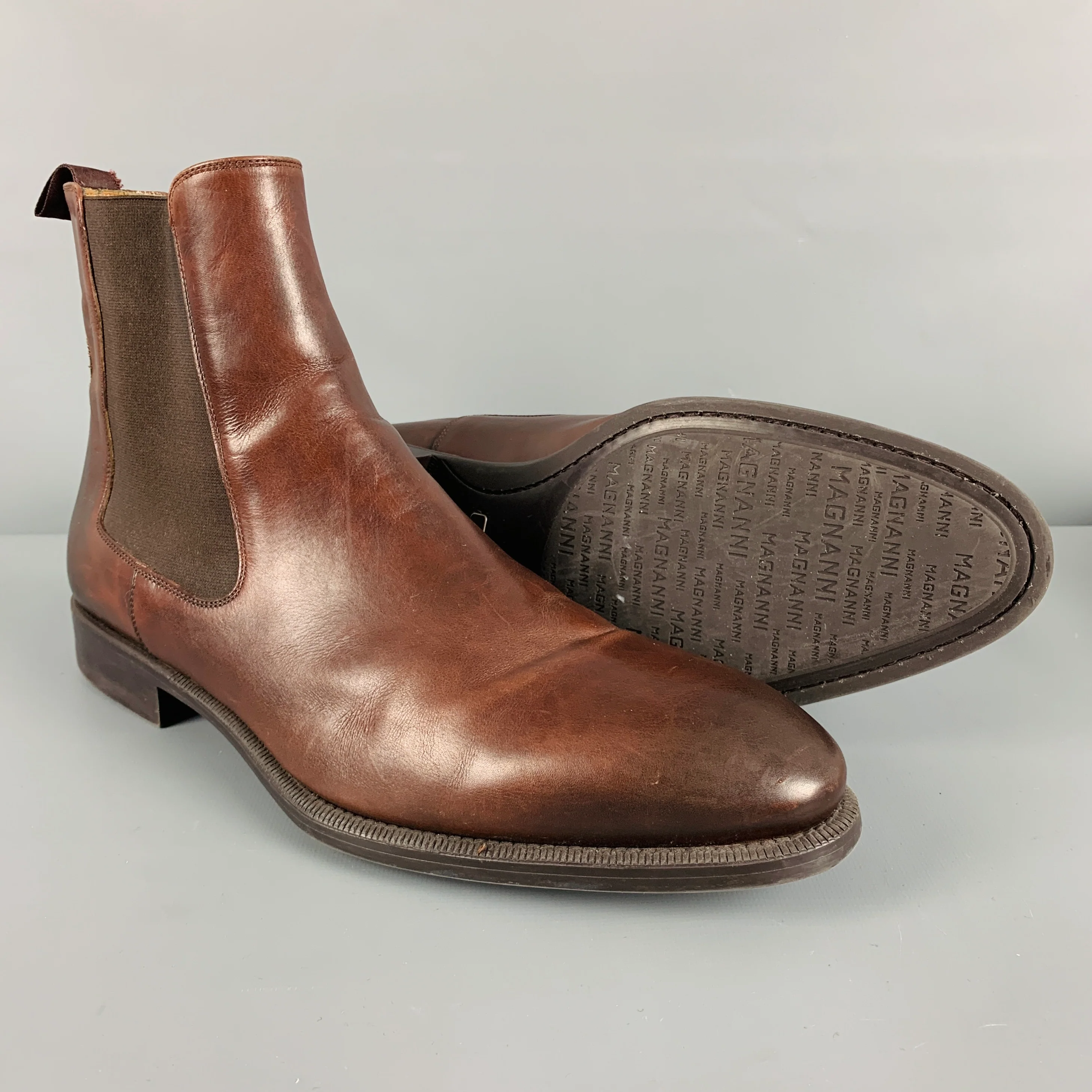 MAGNANNI Size 10 Brown Leather Chelsea Boots - Image 5