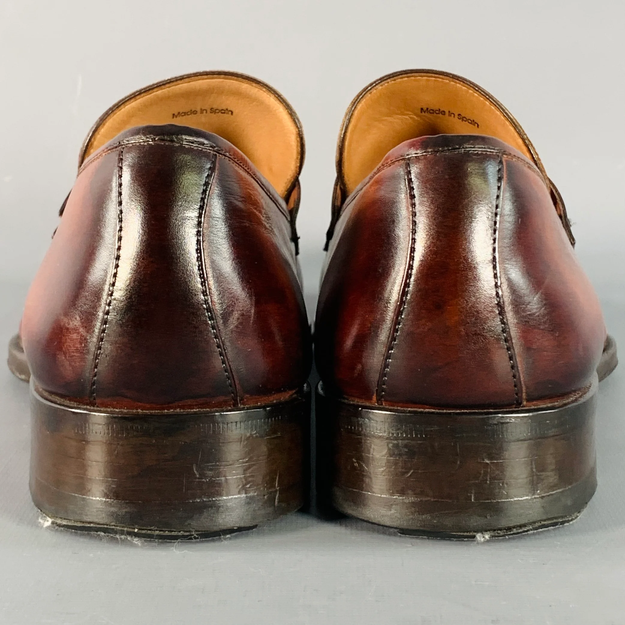 MAGNANNI Size 11 Brown Leather Penny Loafers - Image 3