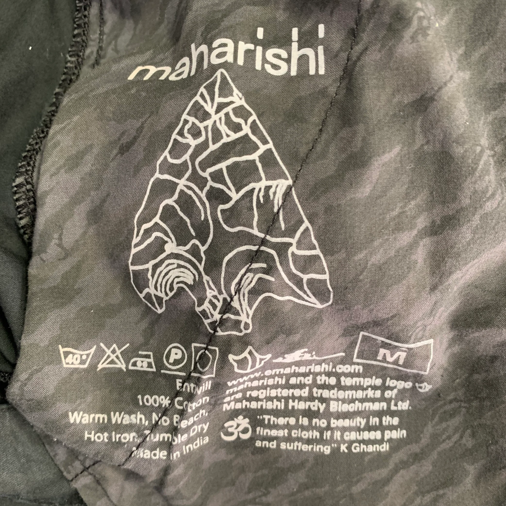 MAHARISHI Size M Black Cotton Utility Drop Crotch Cargo Side Tabs Tapered Casual Pants - Image 4