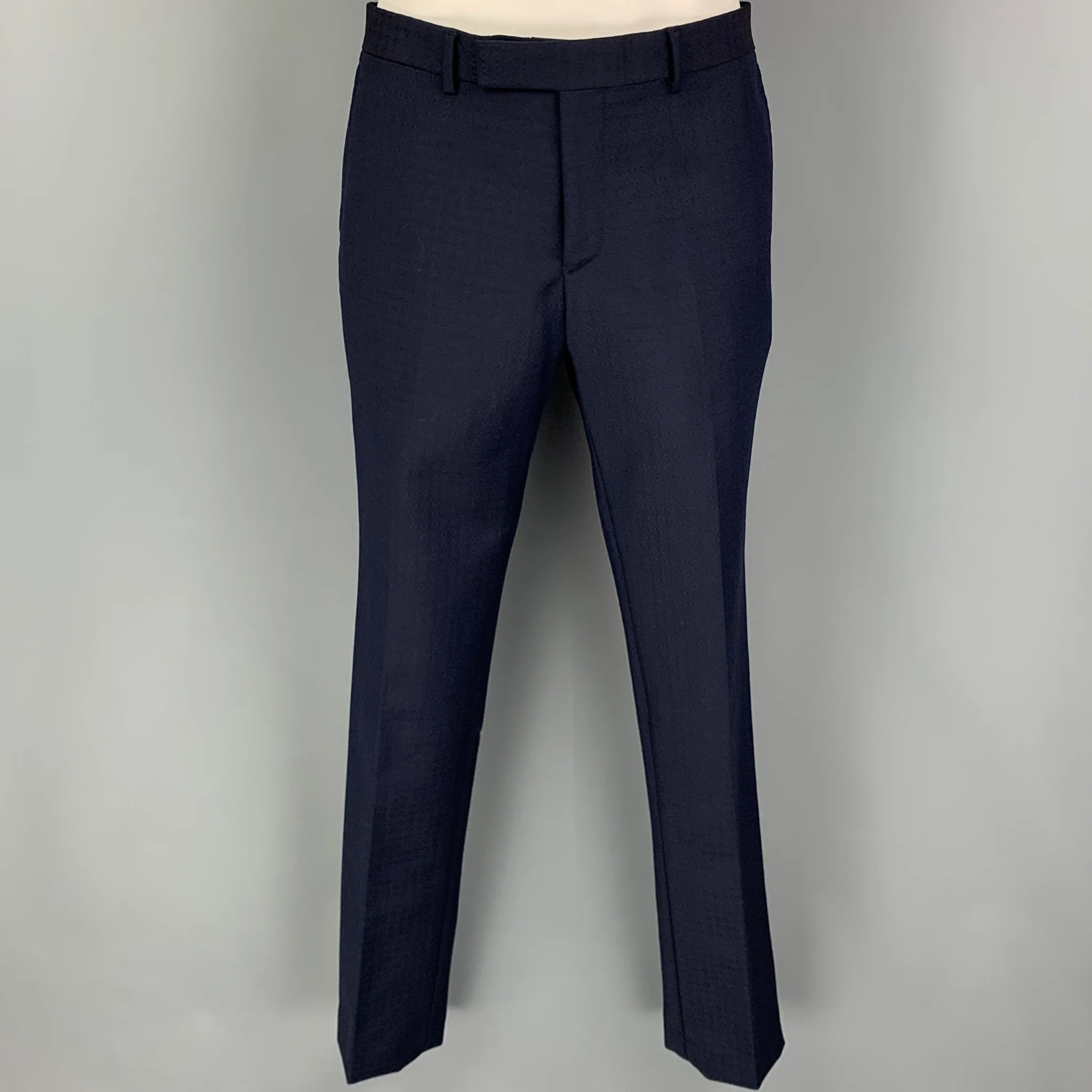 MAISON KITSUNE Size 36 Navy Rhombus Wool Mohair Double Breasted Suit - Image 5
