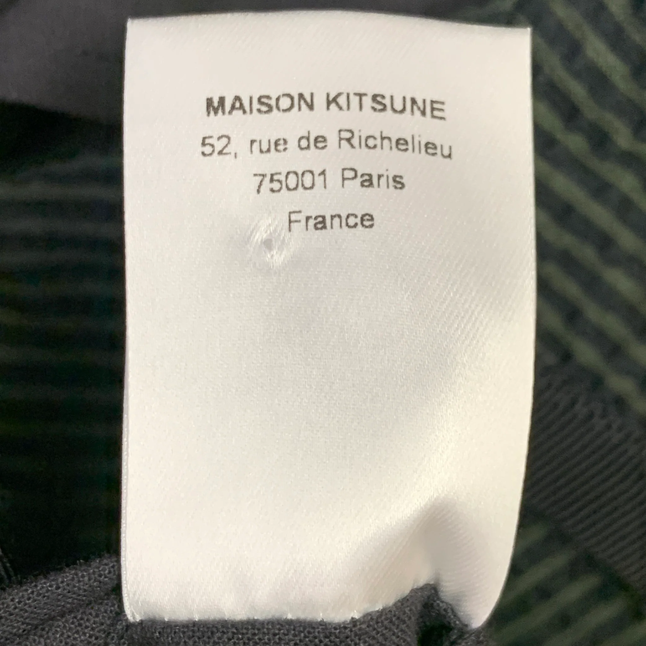 MAISON KITSUNE Size 42 Black Green Seersucker Cotton Sport Coat - Image 11