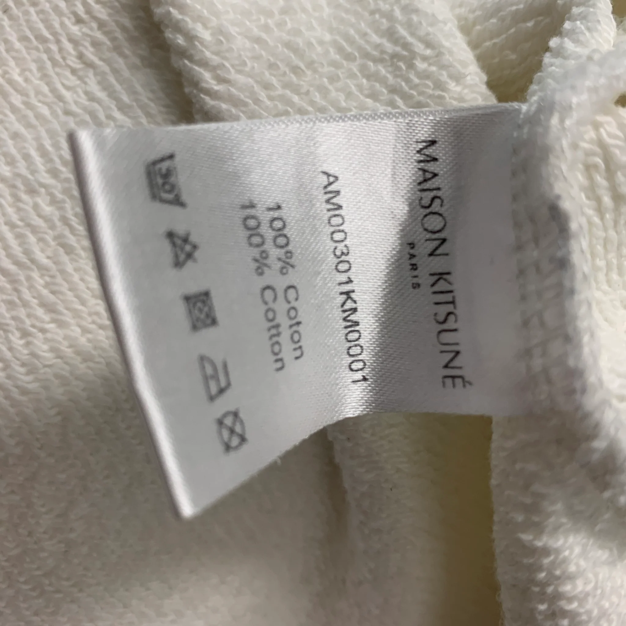 MAISON KITSUNE Size L White Navy Cotton Crew-Neck Sweatshirt - Image 6