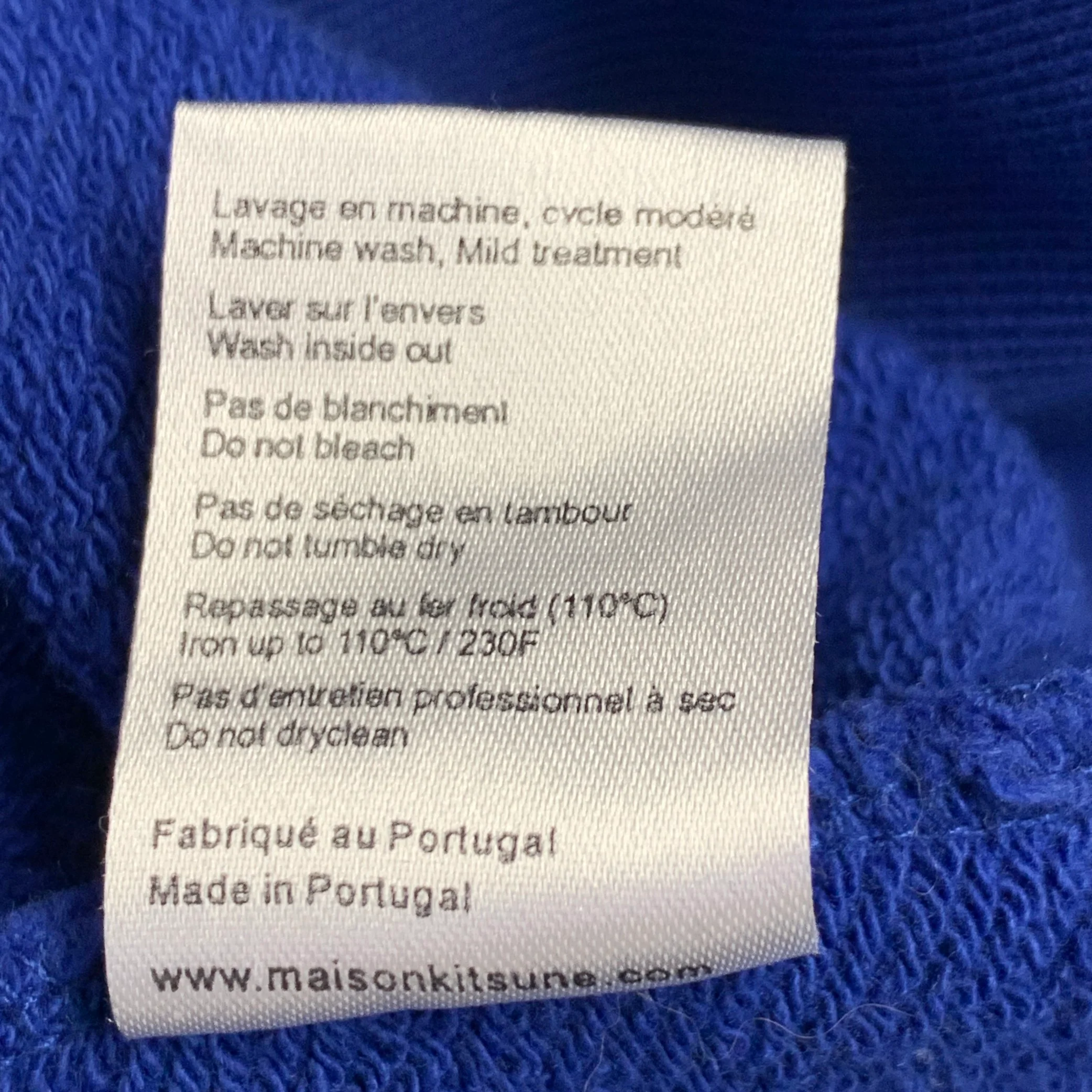 MAISON KITSUNE Size XS Blue Orange Logo Cotton Hooded Sweatshirt - Image 8
