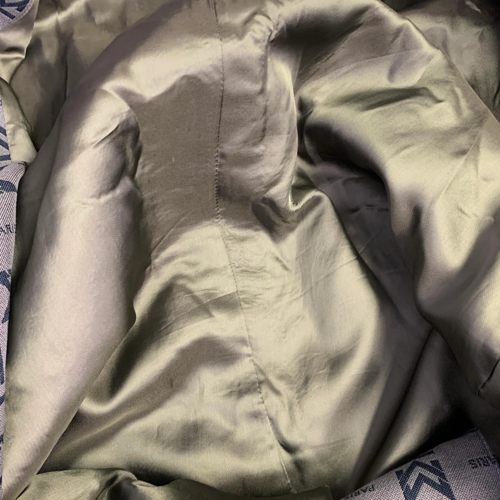 MAISON KITSUNE Size XS Grey Navy Monogram Polyester Blend Coat - Image 6