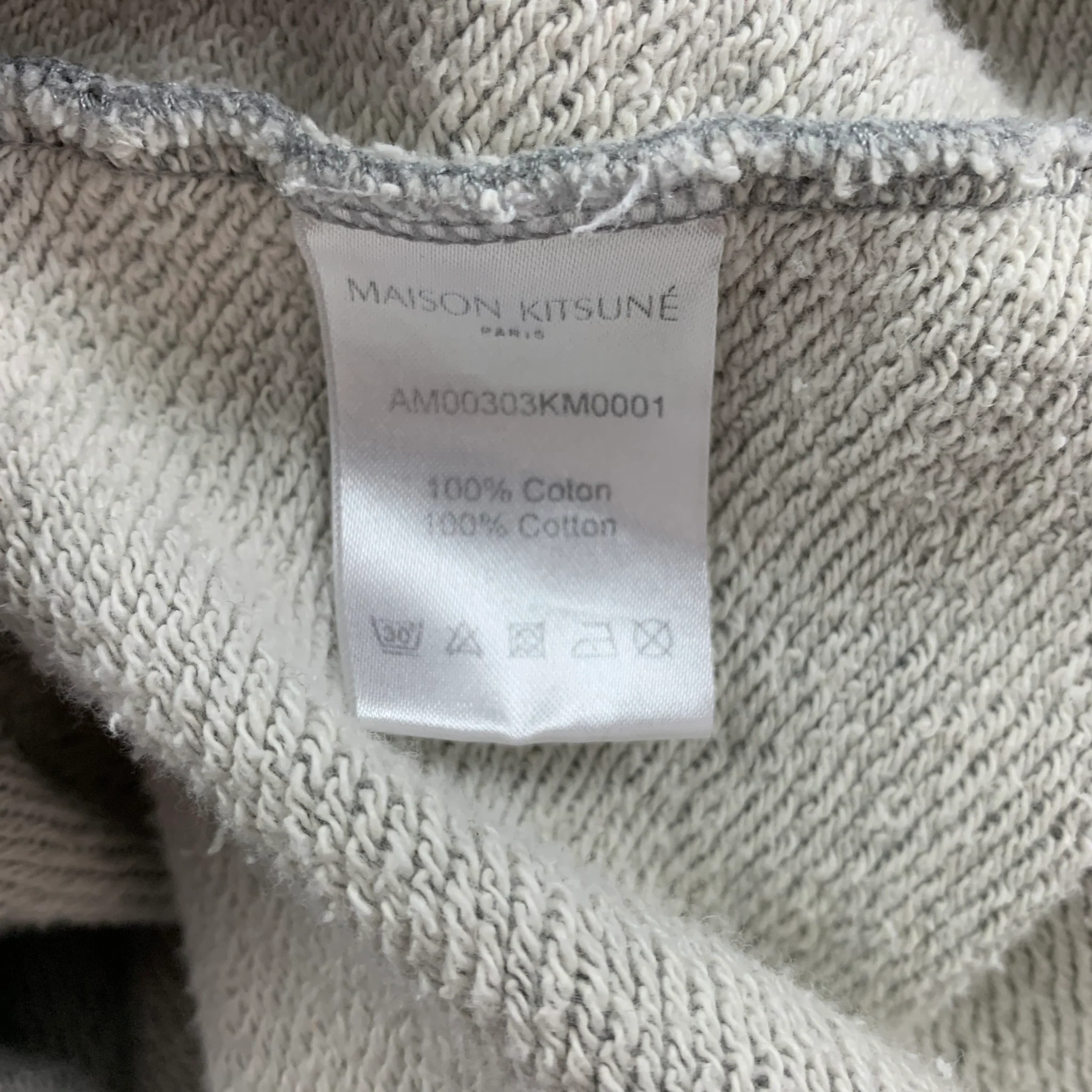 MAISON KITSUNE Size XXL Gray Cotton Crew-Neck Pullover - Image 4