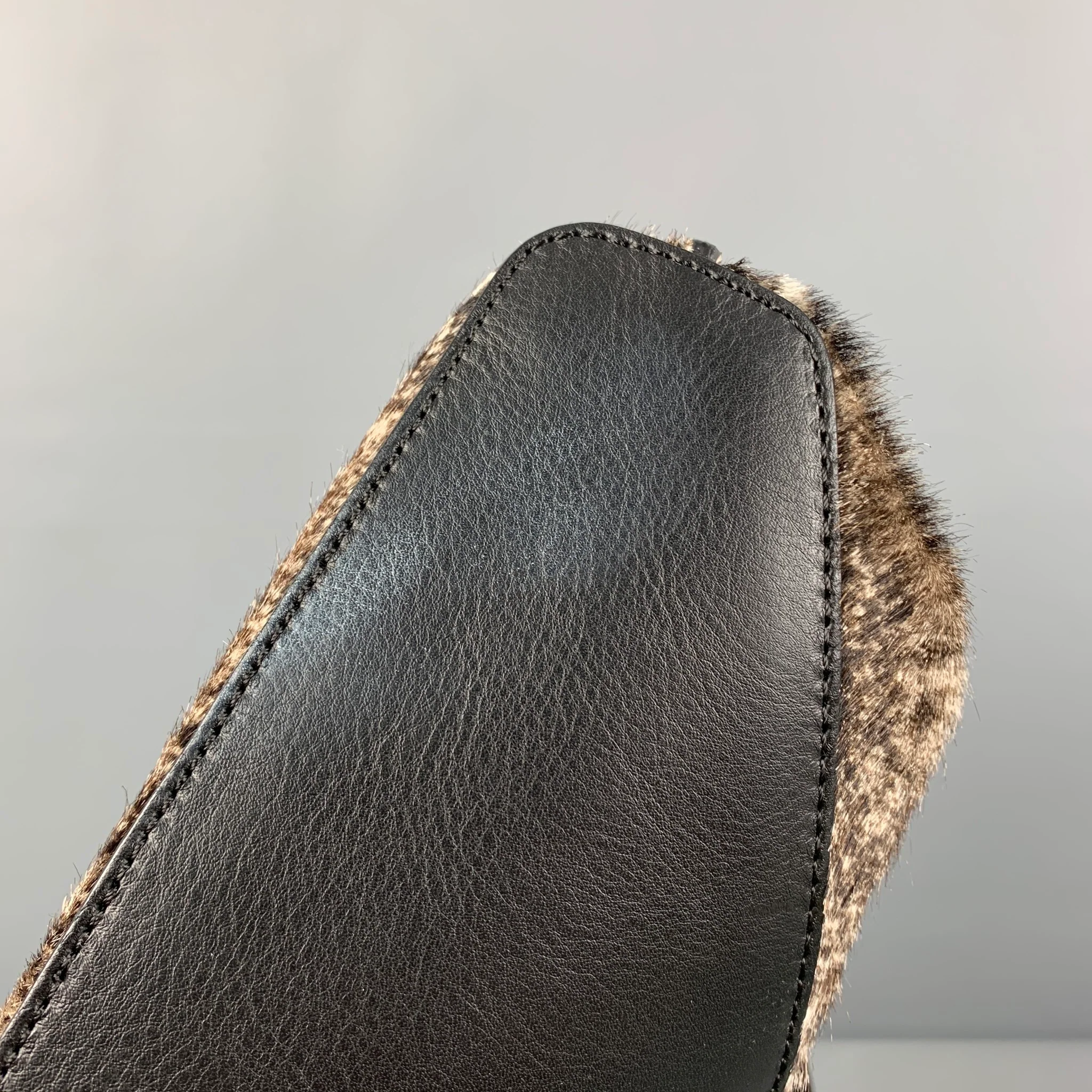 MAISON MARGIELA Brown Cream Marbled Calfskin Handbag - Image 7