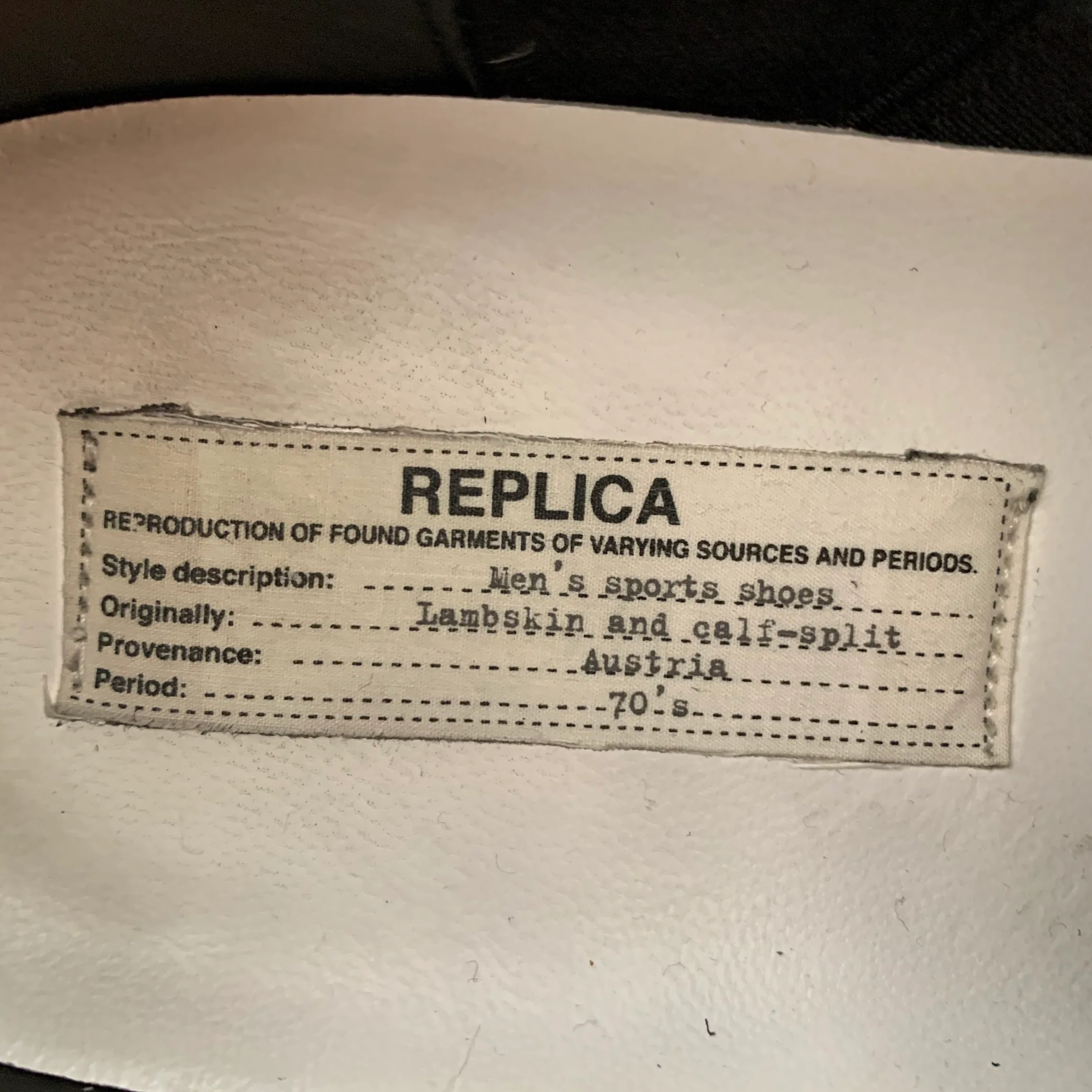 MAISON MARGIELA Size 13 Black Mixed Fabrics Leather Low Top Sneakers - Image 7