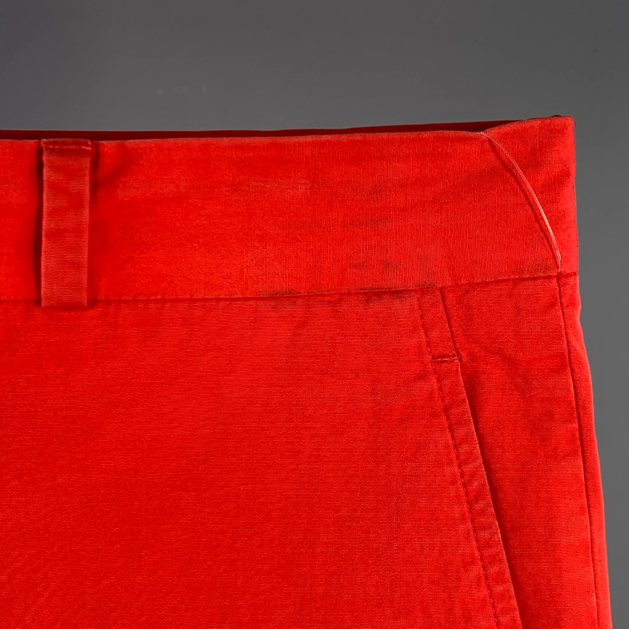 MAISON MARGIELA Size 32 Red Cotton Straight Zip Fly Casual Pants - Image 3