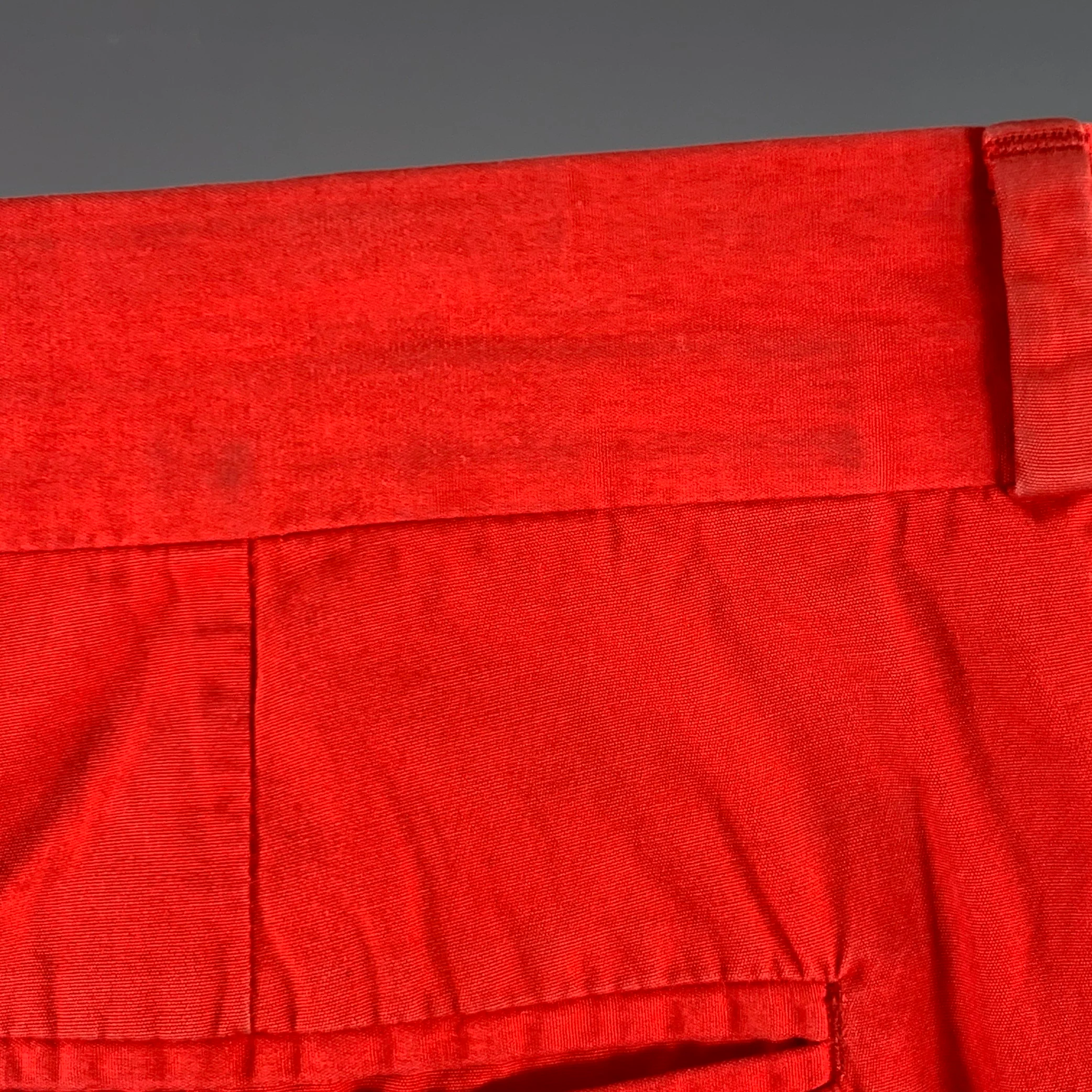 MAISON MARGIELA Size 32 Red Cotton Straight Zip Fly Casual Pants - Image 8